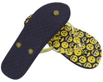 Sarcia.eu Schwarz-gelbe Flip-Flops mit Emoticons, gelbe Streifen 30-31 EU Badezehentrenner