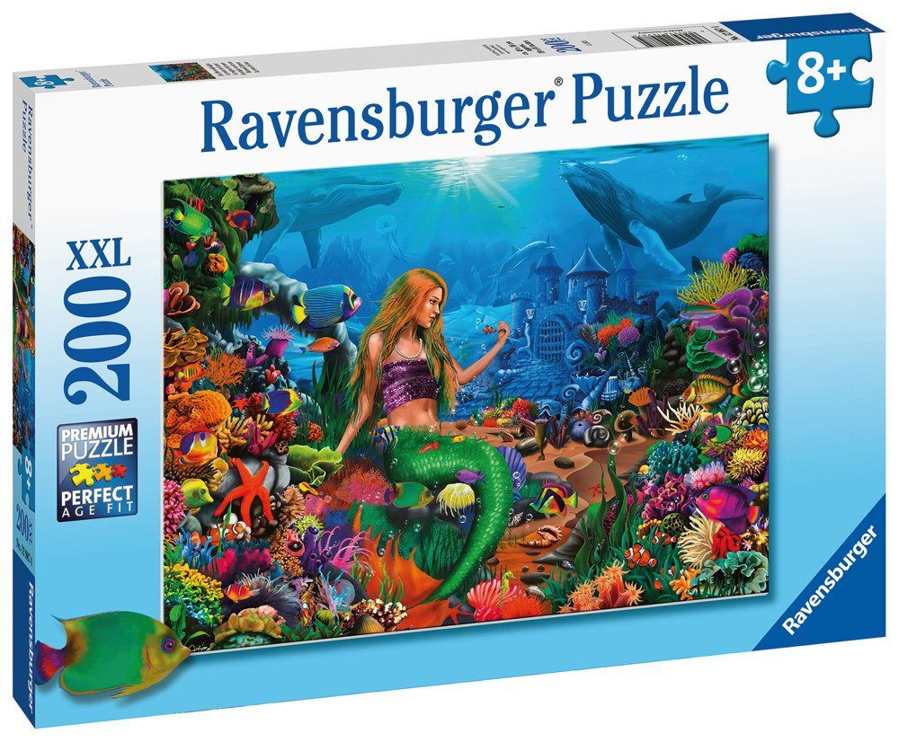 Ravensburger Puzzle 200 Teile Ravensburger Kinder Puzzle XXL Die Meereskönigin 12987, 200 Puzzleteile