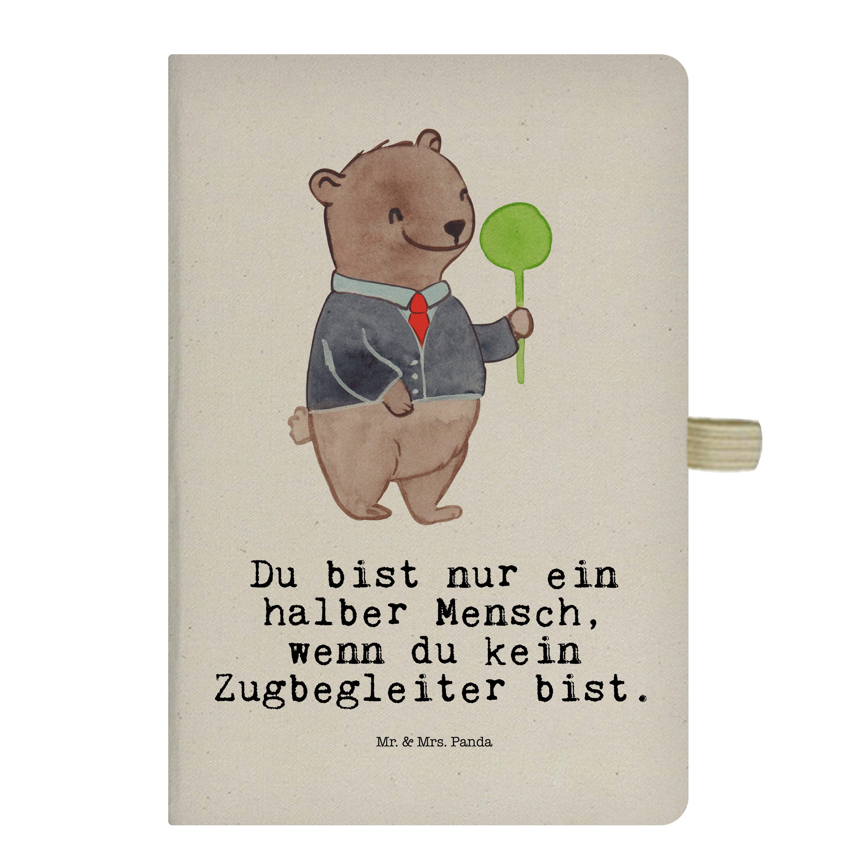 Mr. & Mrs. Panda Notizbuch Zugbegleiter mit Herz - Transparent - Geschenk, Firma, Beruf, Notizhe Mr. & Mrs. Panda