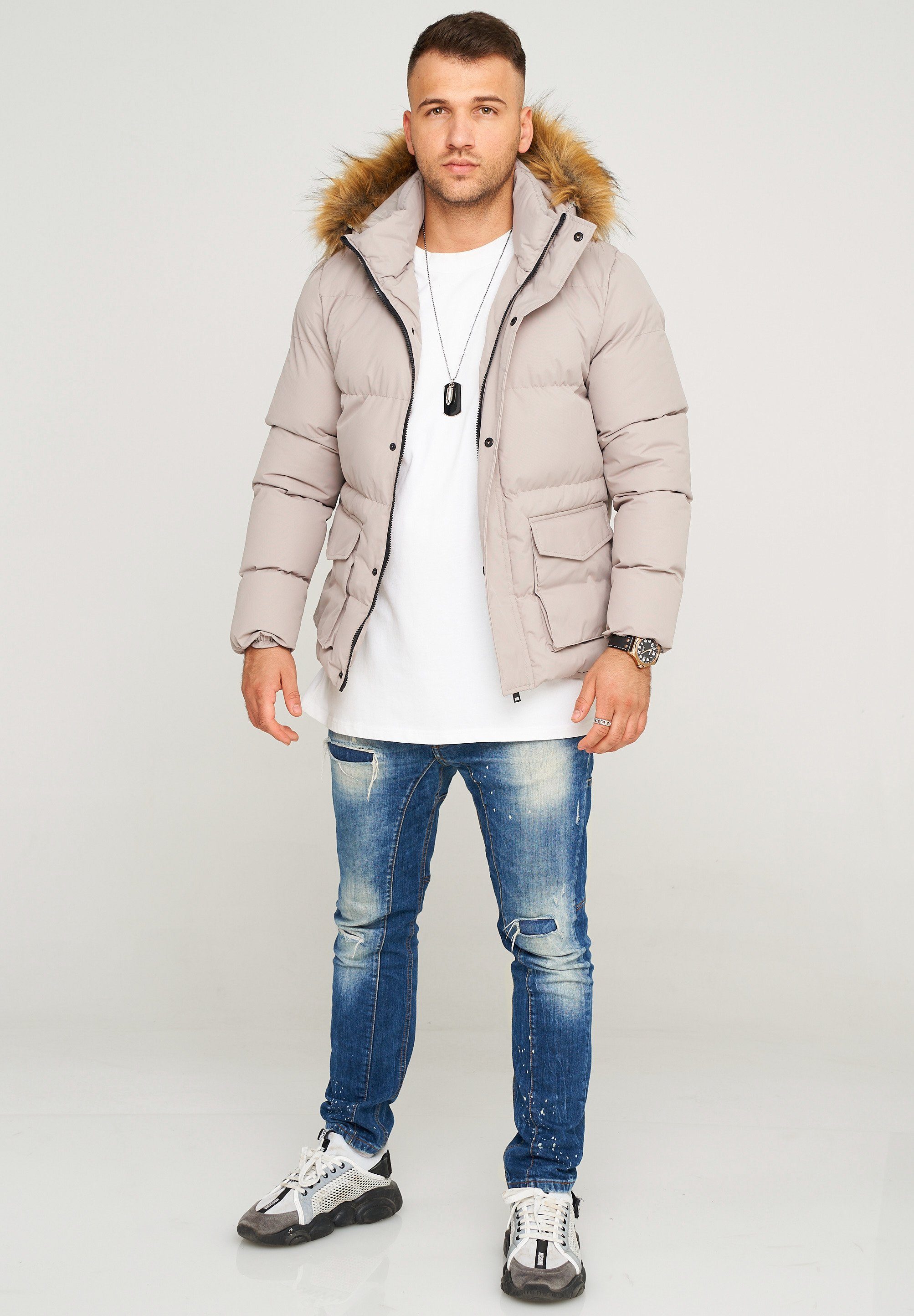 behype Steppjacke BHADLYR mit abtrennbarer Kapuze