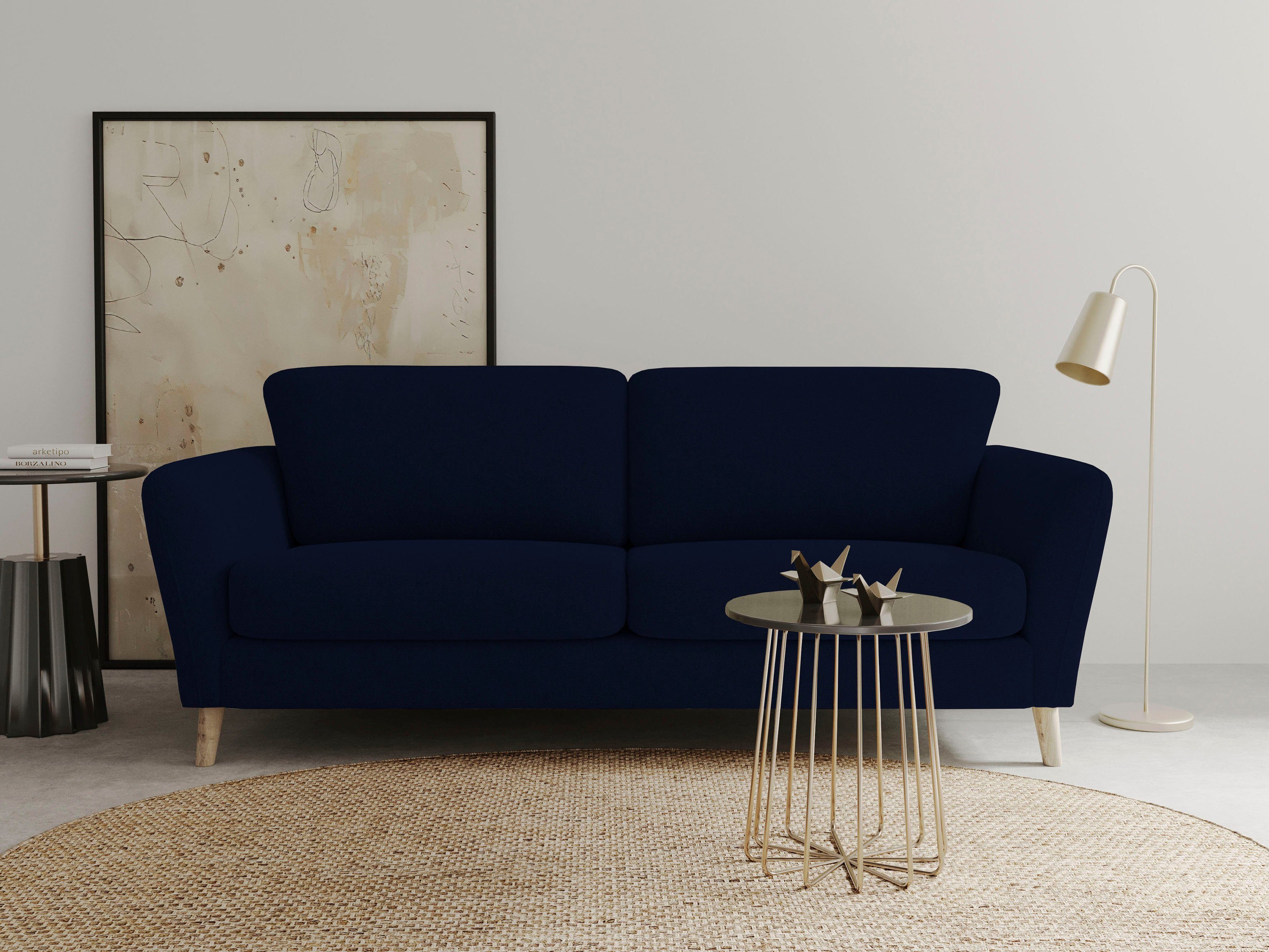 Home affaire 3-Sitzer MARSEILLE Sofa 206 cm, mit Massivholzbeinen aus Eiche, verschiedene Bezüge und Farbvarianten