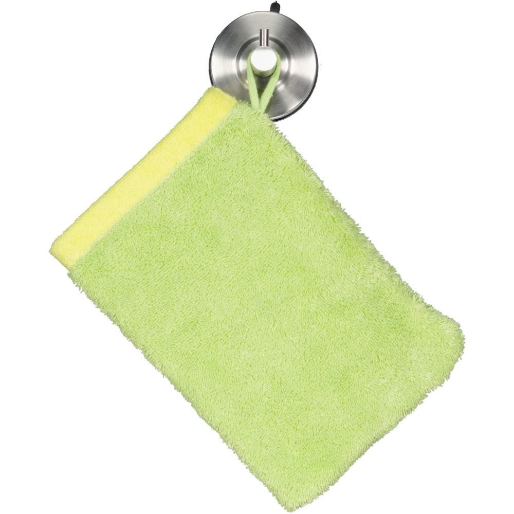 Cawö Badetücher Waschhandschuh Lifestyle Splash Pistazie Lemon (16x22 cm)