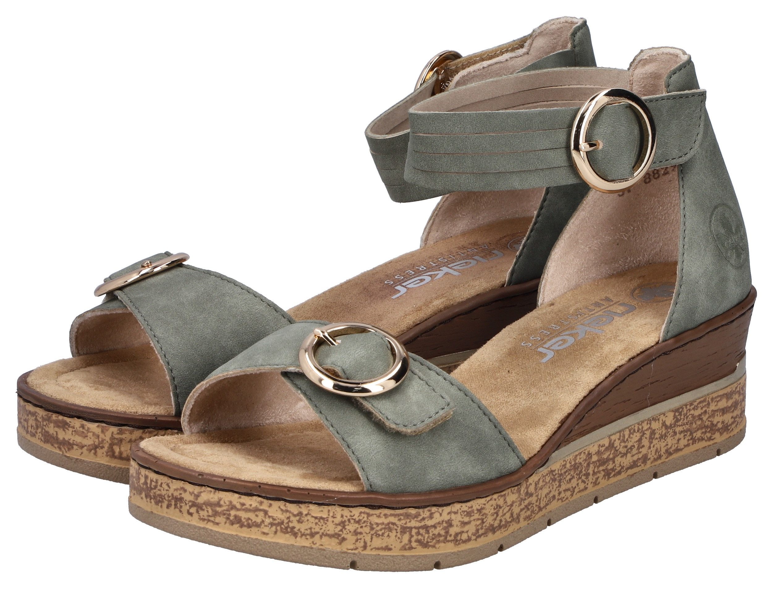 Rieker Keilsandalette Sommerschuh, Urlaubsschuh, Sandale mit trendy Fesselriemchen