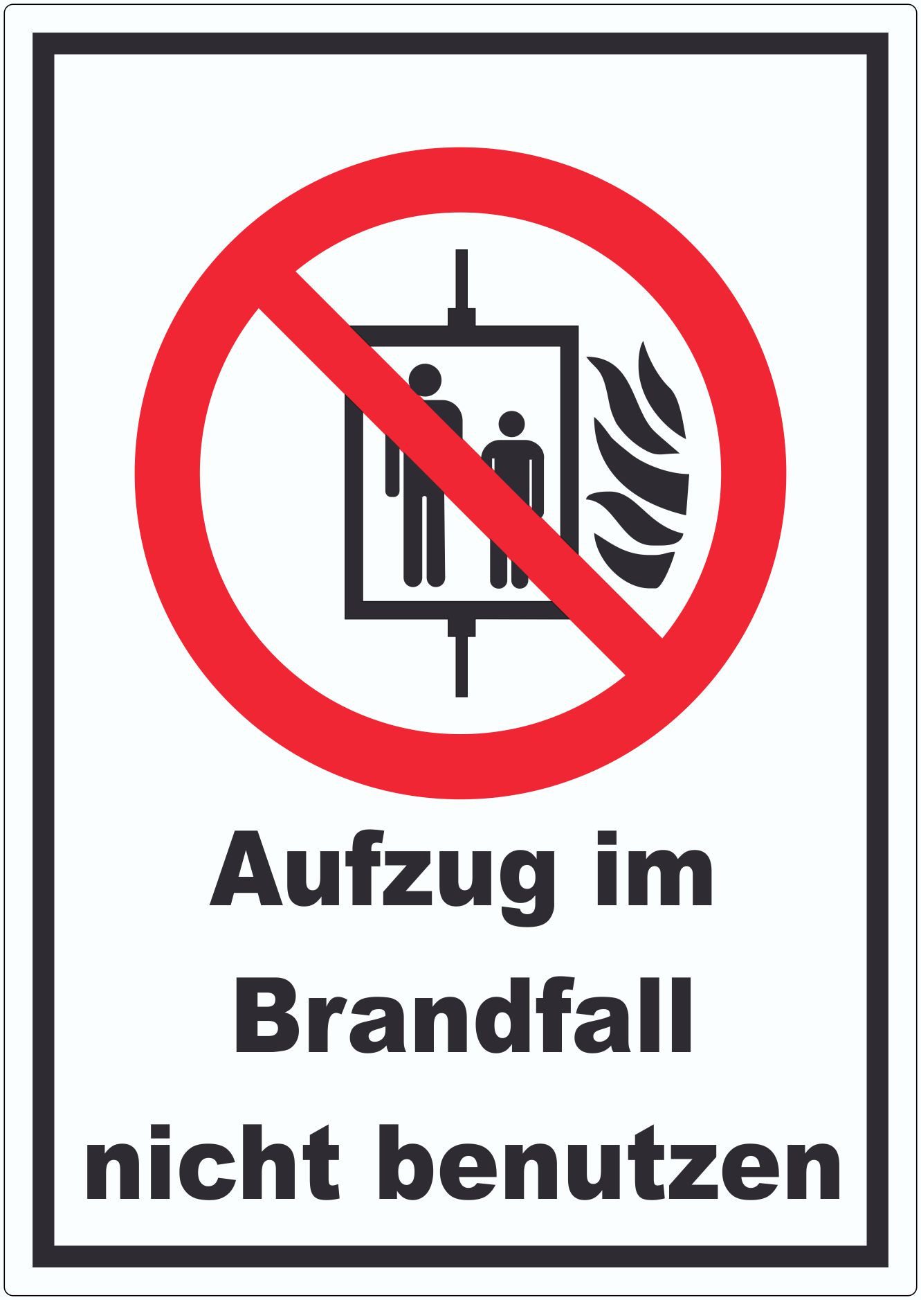 HB-Druck Aufkleber Aufzug im Brandfall nicht benutzen Aufkleber, wetterfest, UV-beständig, kratzfest