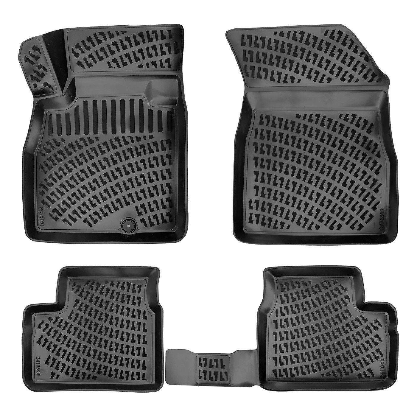 Trimak Passform-Fußmatten Oder Kofferraumwanne Oder Set für Nissan Micra, Nissan Micra 3. Gen. K12 2003-2010 Gummimatten Auto & Kofferraummatte