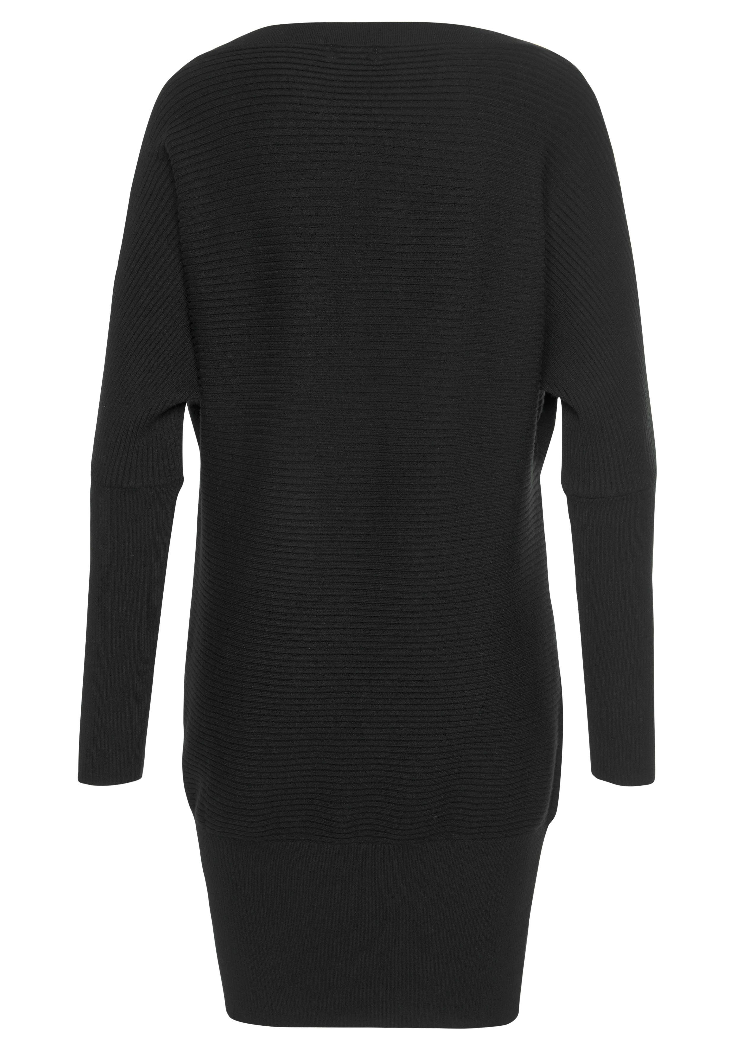 LASCANA Longpullover mit Zieraccessoires am Ärmel eleganter Strickpullover mit U-Boot-Ausschnitt,schulterfreier Pullover – Bild 4 von 5