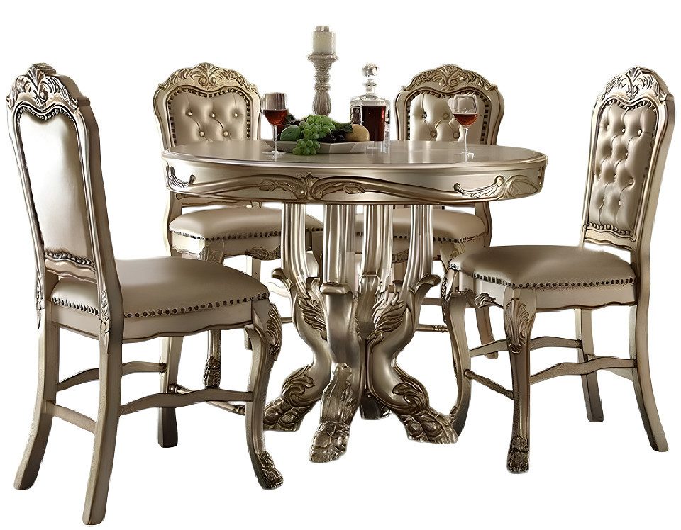 JVmoebel Essgruppe Klassischer Esstisch Tisch Holz Esszimmer Garnitur 4x Stuhl Set Stühle, Made in Europa
