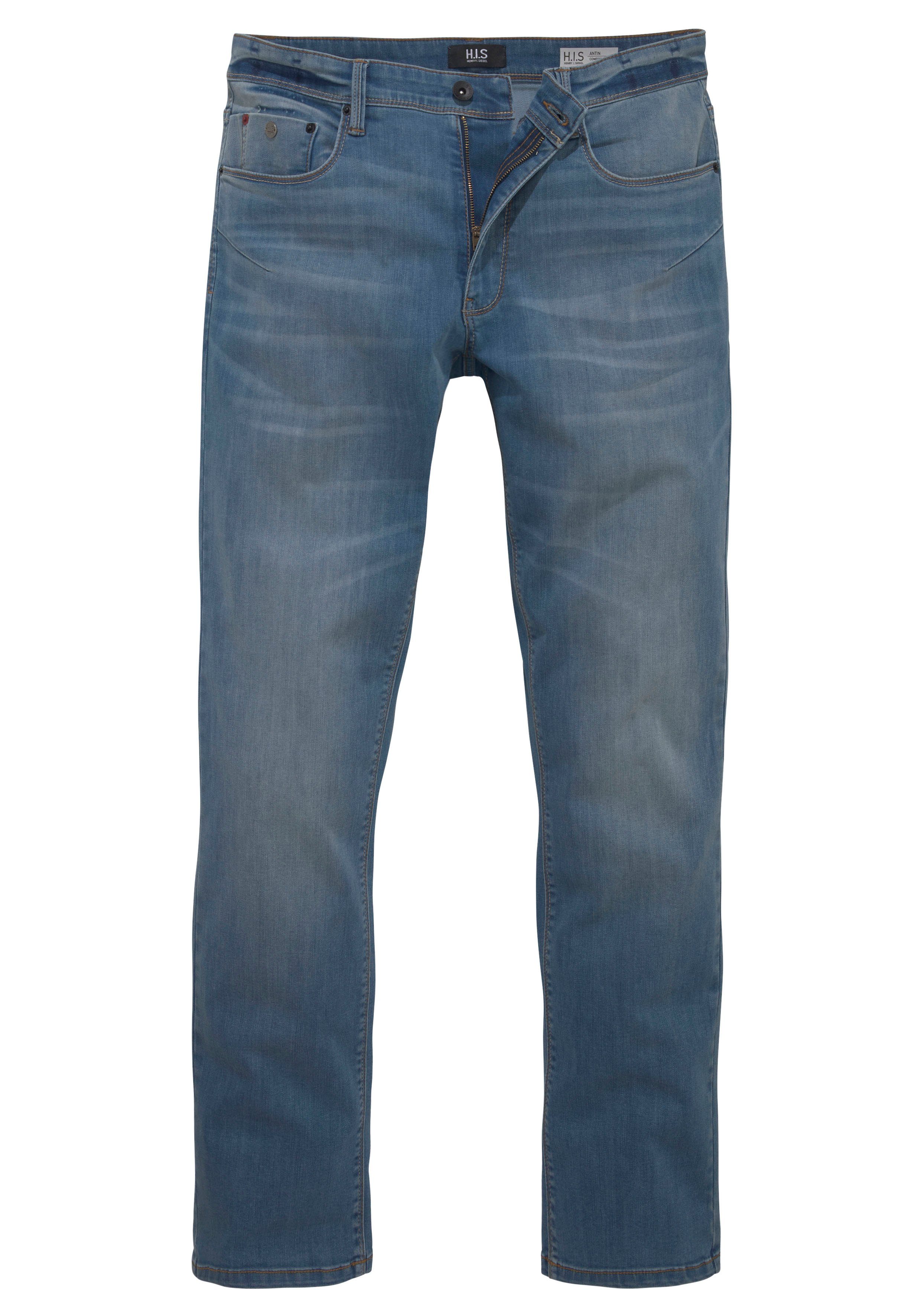 Wash Comfort-fit-Jeans blue-used H.I.S Ökologische, wassersparende Ozon durch Produktion ANTIN
