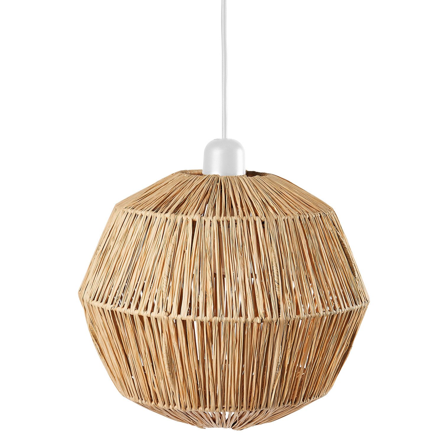 Marrakesch Orient & Mediterran Interior Pendelleuchte Böhmische Hängelampe Flora modern aus Eisen und Bast in Natur 30 cm, Handarbeit