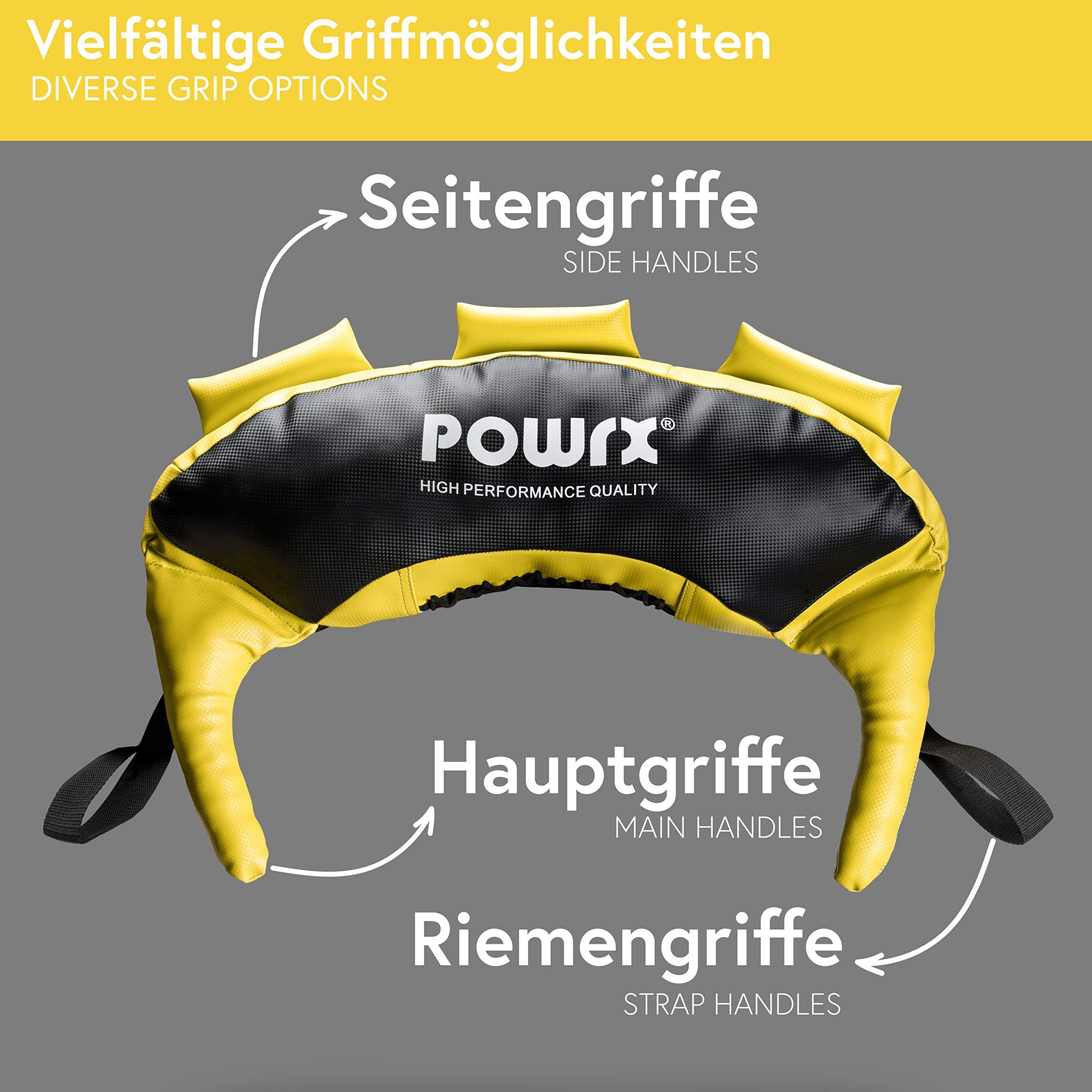 POWRX Gewichtssack Gewichtsbag I kg Functional I Fitness, 5 Kg f. Kunstleder Schwarz/Gelb Schwarz/ 5-22 Gelb