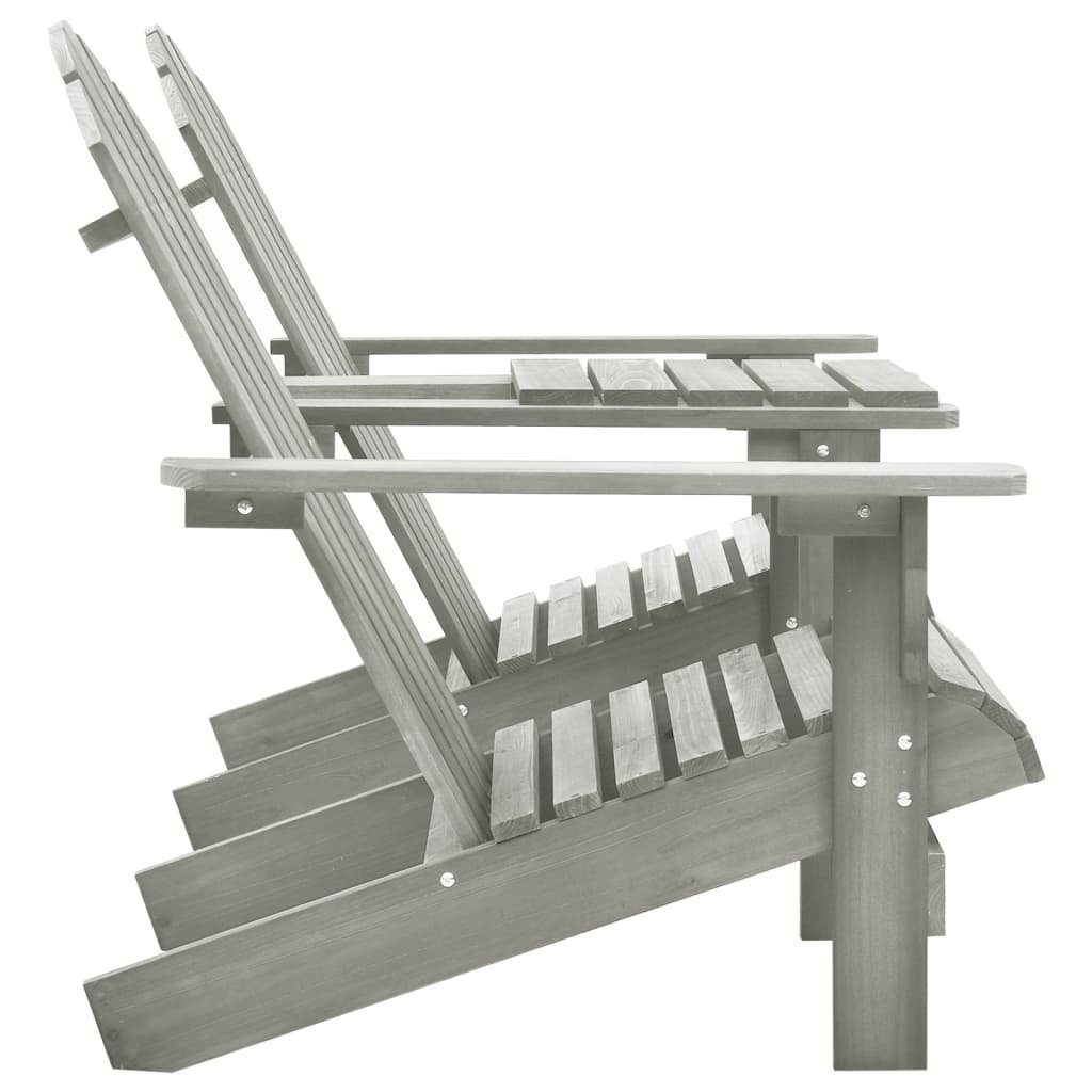 Garten-Adirondack-Stühle Teetisch furnicato Grau Tanne Massivholz mit Gartenstuhl