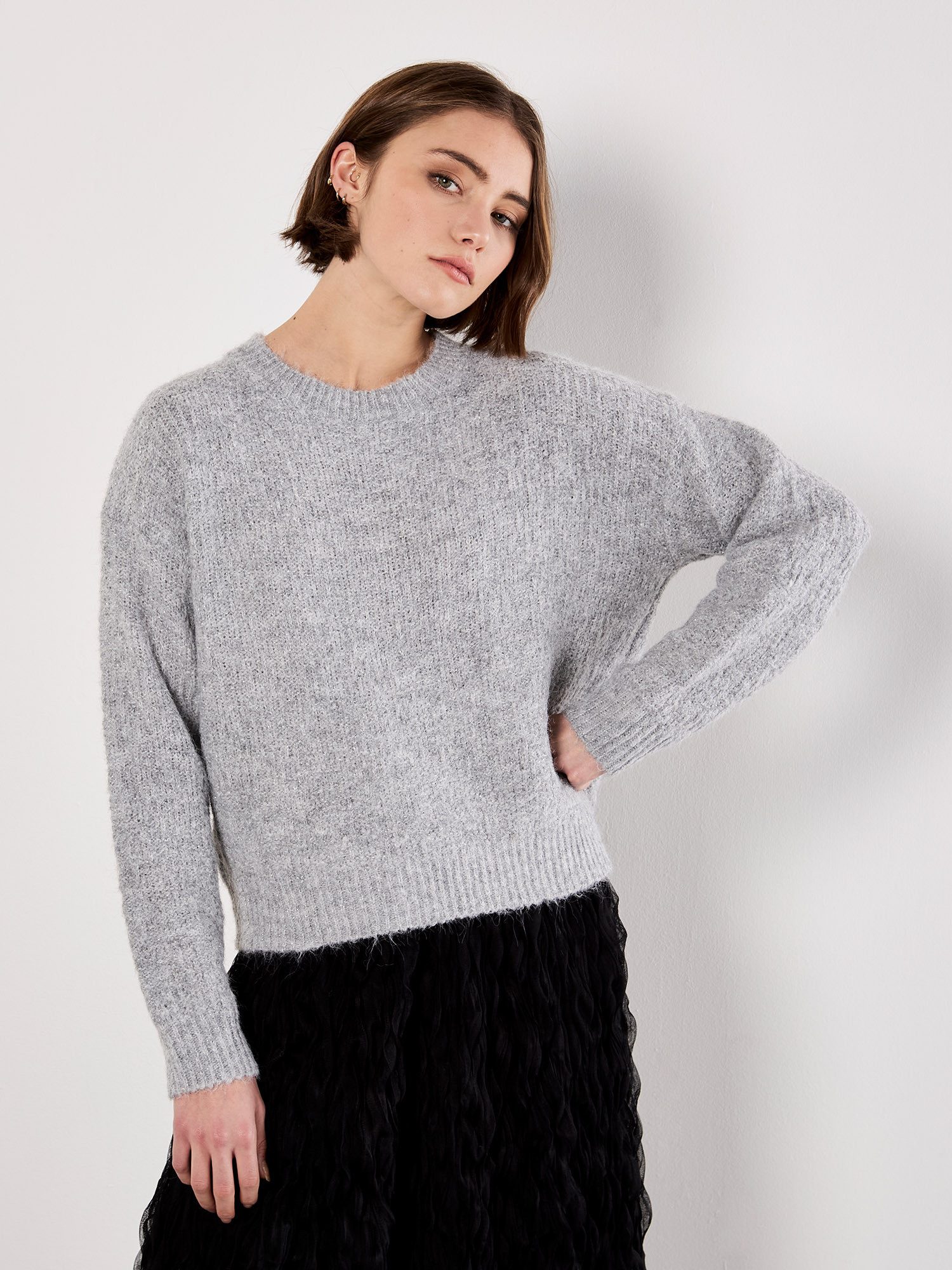 Rundhalspullover Strickpullover