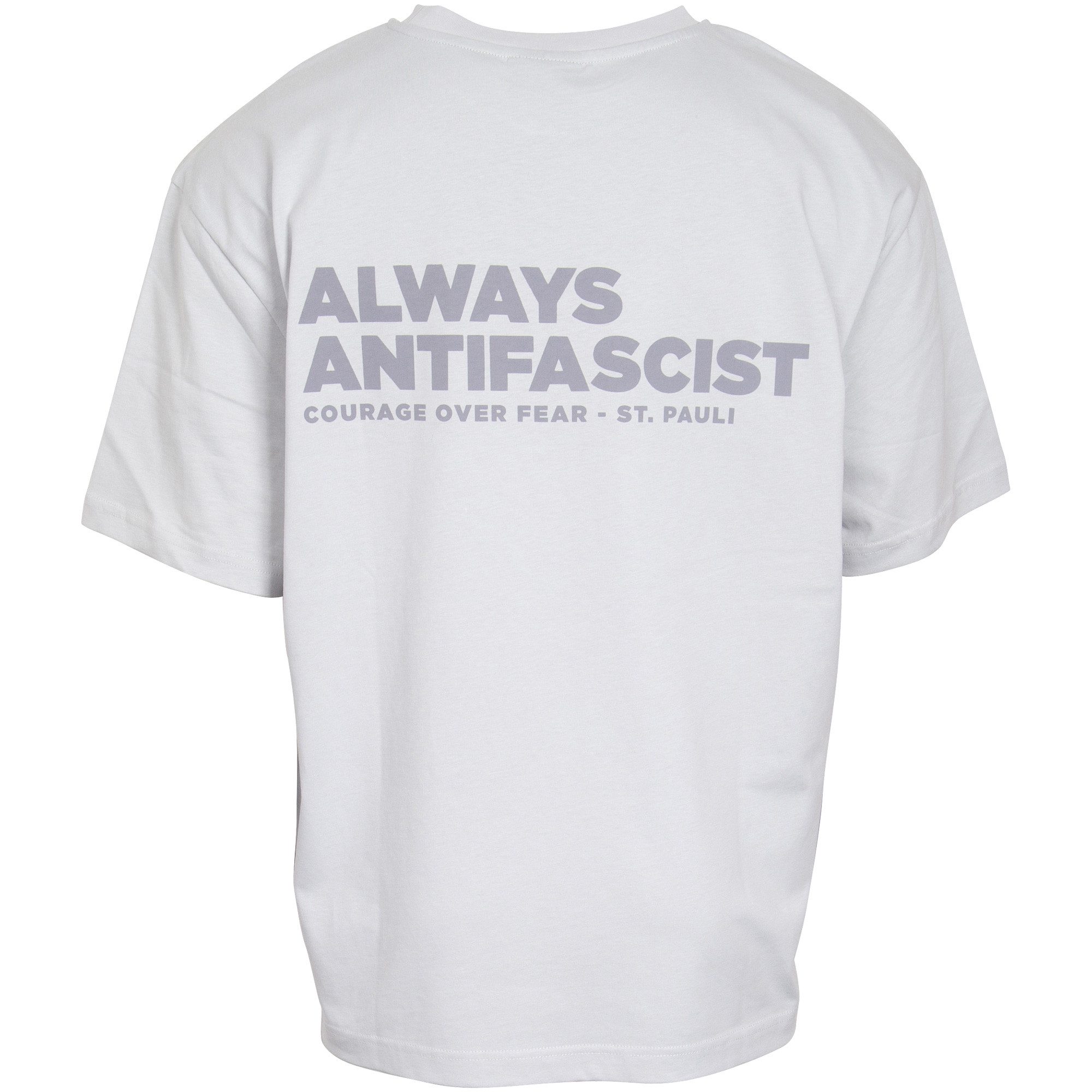 FC St. Pauli T-Shirt FC St. Pauli - T-Shirt "Always Antifascist" - hellgrau