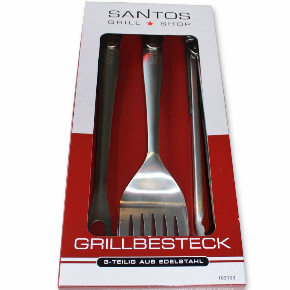 PROREGAL® Grillbesteck-Set 3-teiliges Grillbesteck, Edelstahl