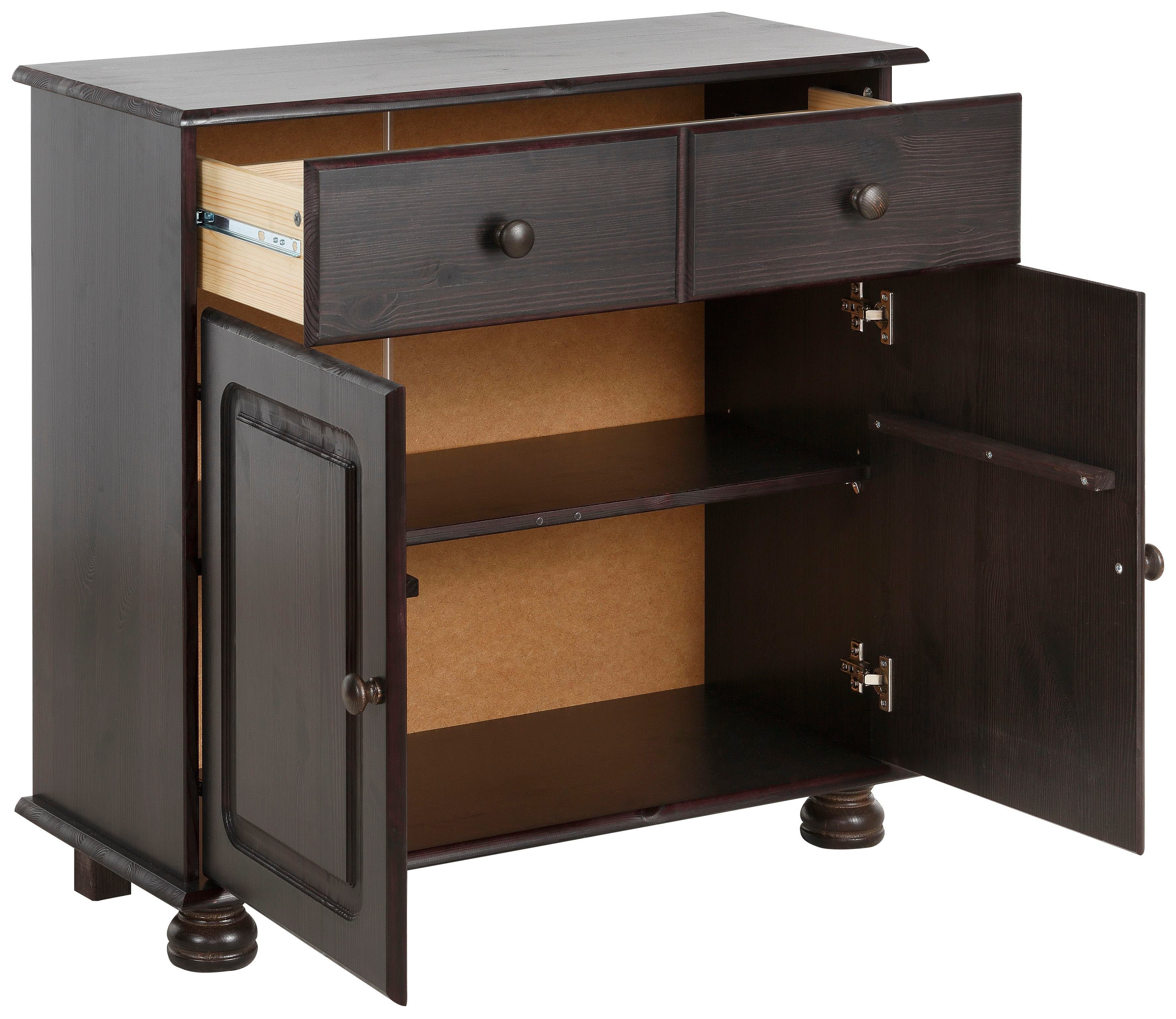 OTTO home Sideboard Mette, Kommode mit gefrästen, kugelförmigen Füßen, Breite 80 cm