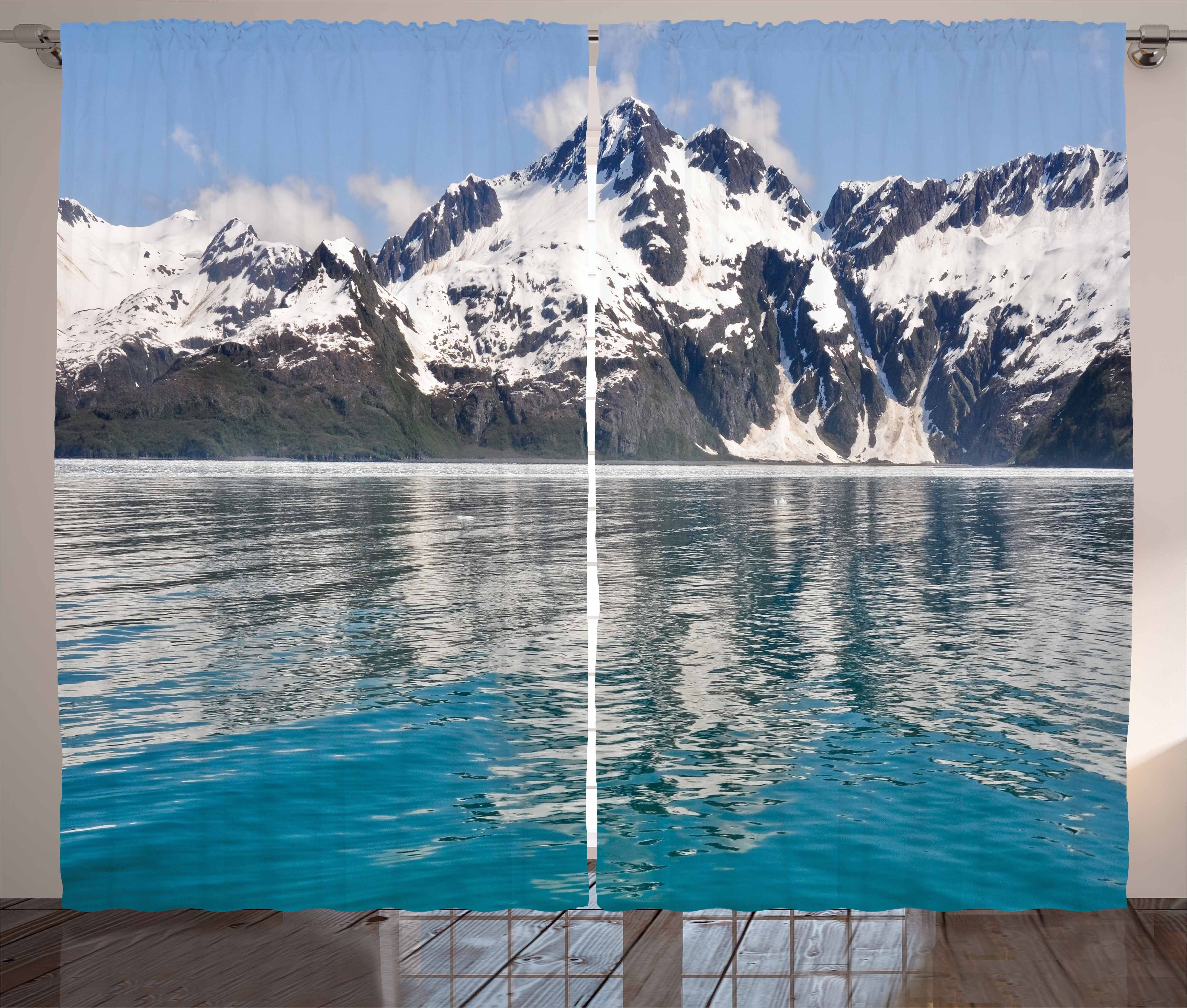 Gardine Schlafzimmer Kräuselband Vorhang mit Schlaufen und Haken, Abakuhaus, Alaska Aialik Bay Kenai Fjords