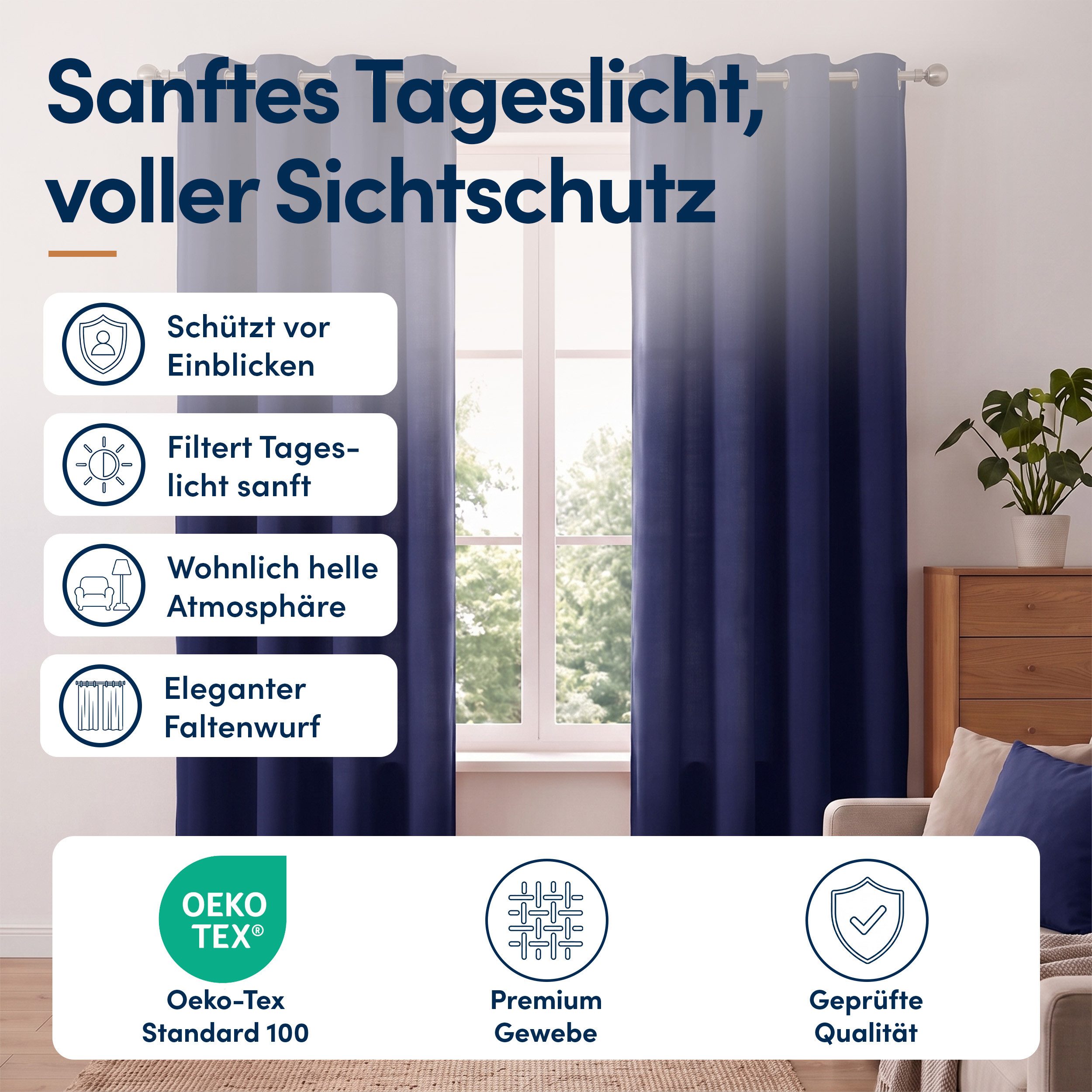Stoffschmiede Gardine, Blickdicht, Raumverdunkler, Ösen