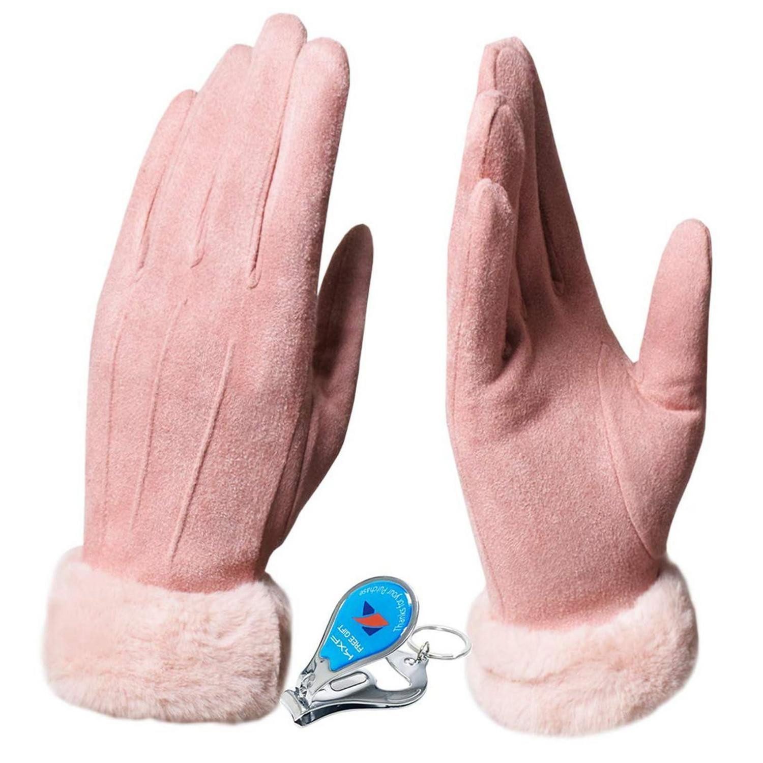 LuxusKollektion Thermohandschuhe Winterhandschuhe Damen Fleece gefuettert (1-St)