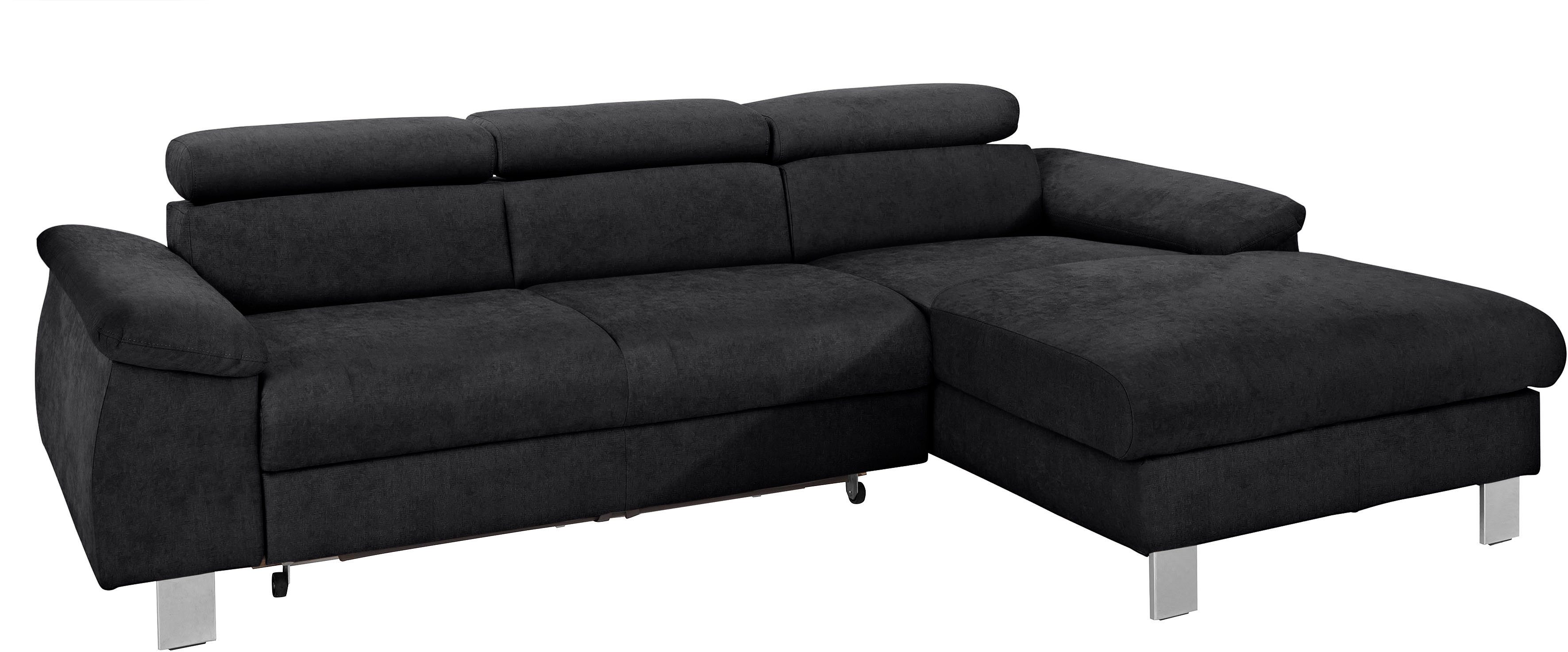 COTTA Ecksofa Komaris L-Form, B: 244 cm, mit Kopfteilverstellung, optional Bettfunktion, Bettkasten & Licht