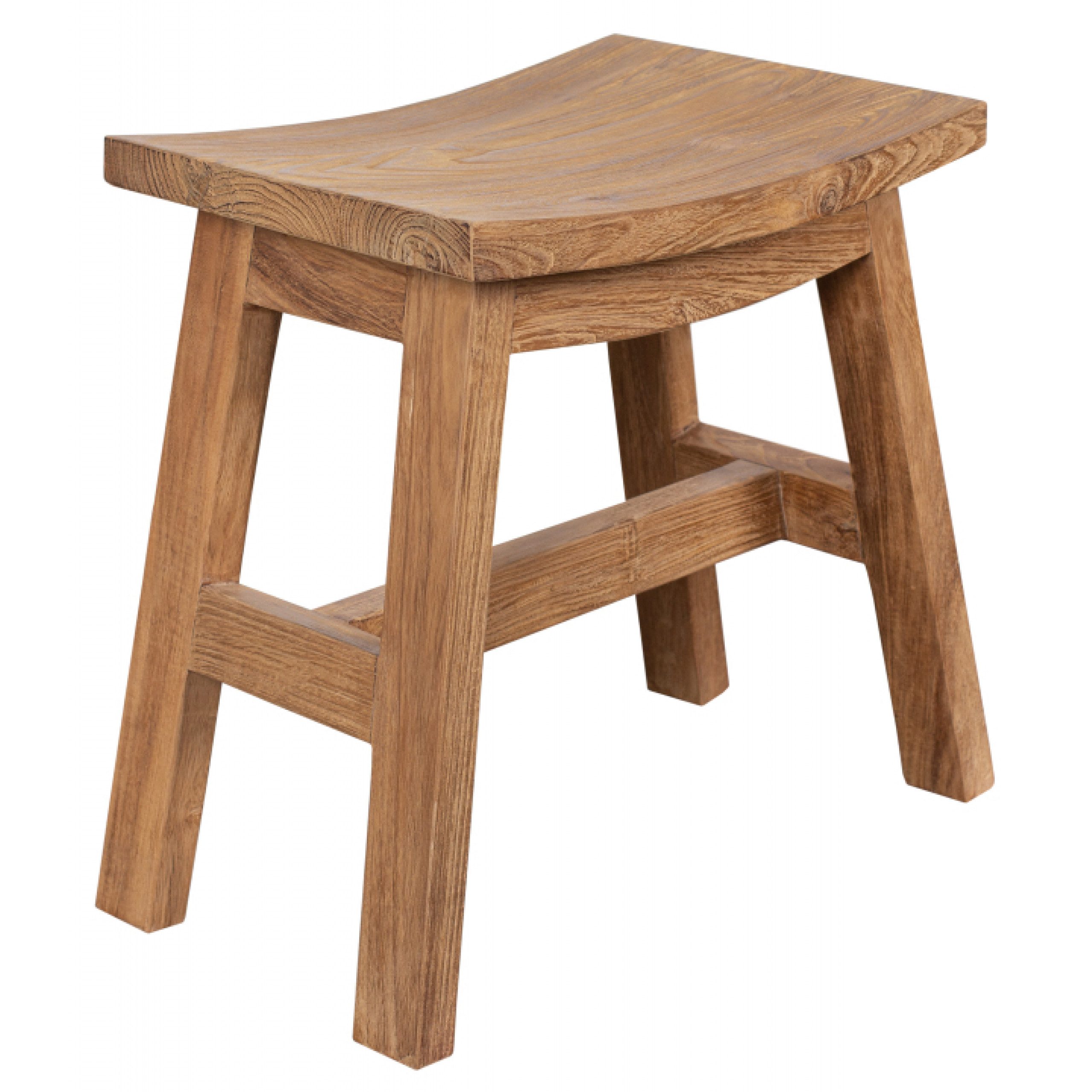 deVries Gartenlounge-Hocker deVries Hocker "MAIRA" aus Teakholz gebogene Sitzfläche Größe 50 x