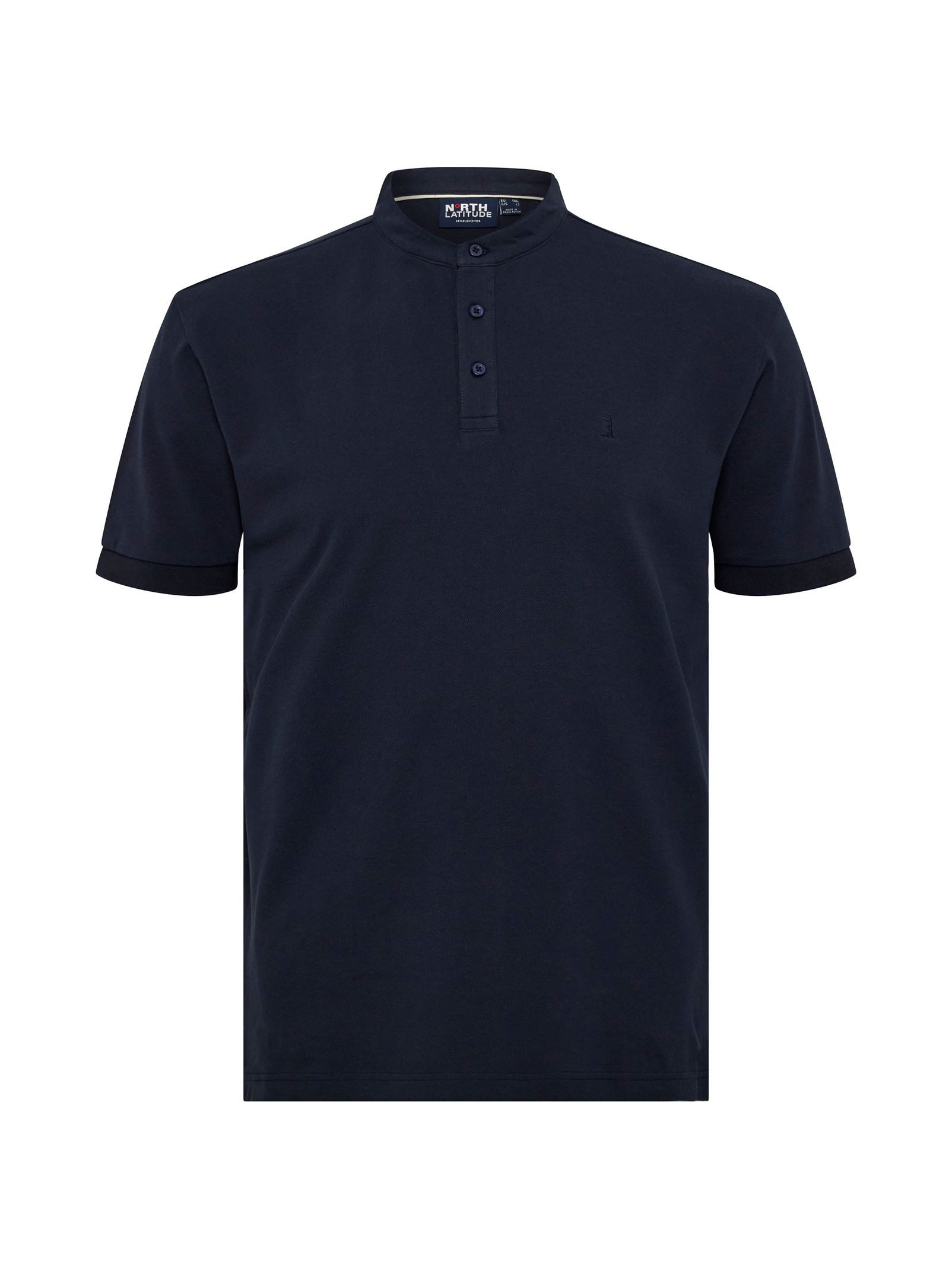Poloshirt Pique Poloshirt Stehkragen in großen Größen von North, blau