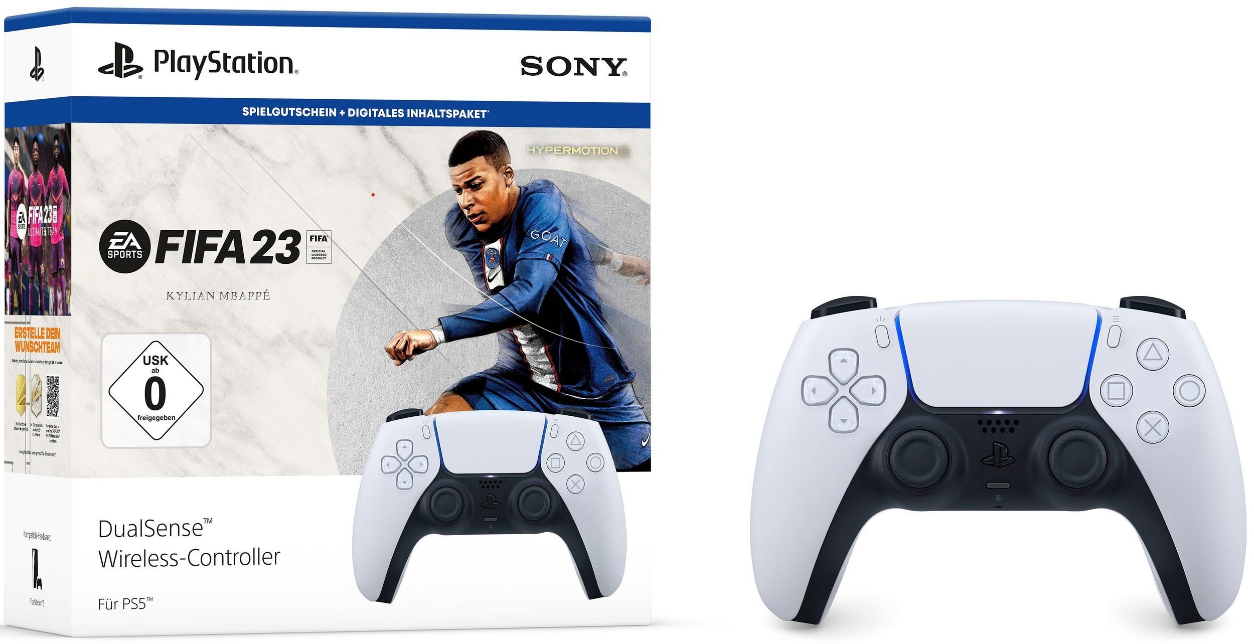 PlayStation 5 »Weißer Controller + FIFA23« DualSense Wireless-Controller