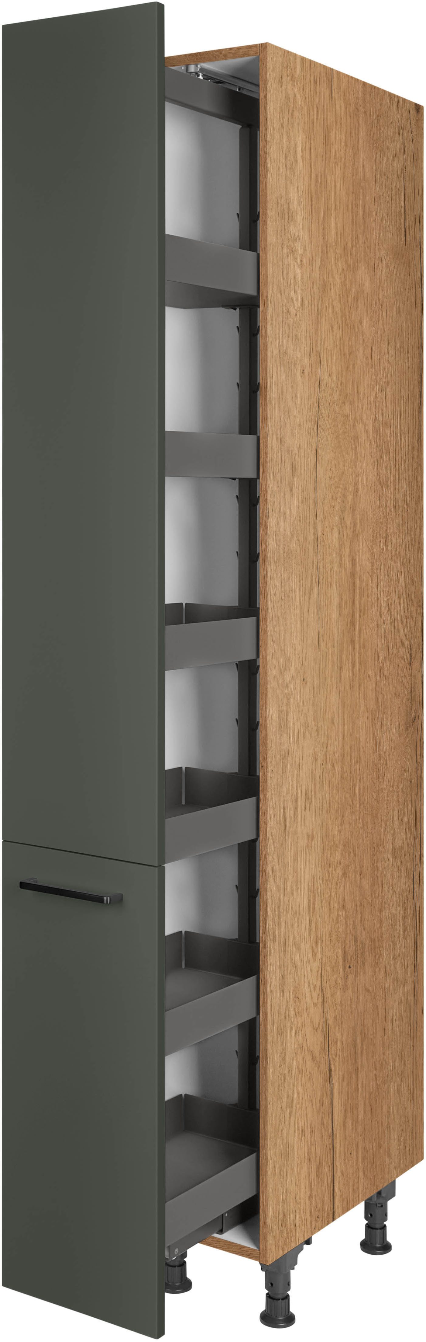 nobilia® Apothekerschrank "Easytouch", mit 5 Einhängekörben, Breite 30 cm, Höhe 216,6 cm, vormontiert, Ein- und Auszugsdämpfung SoftStoppPro