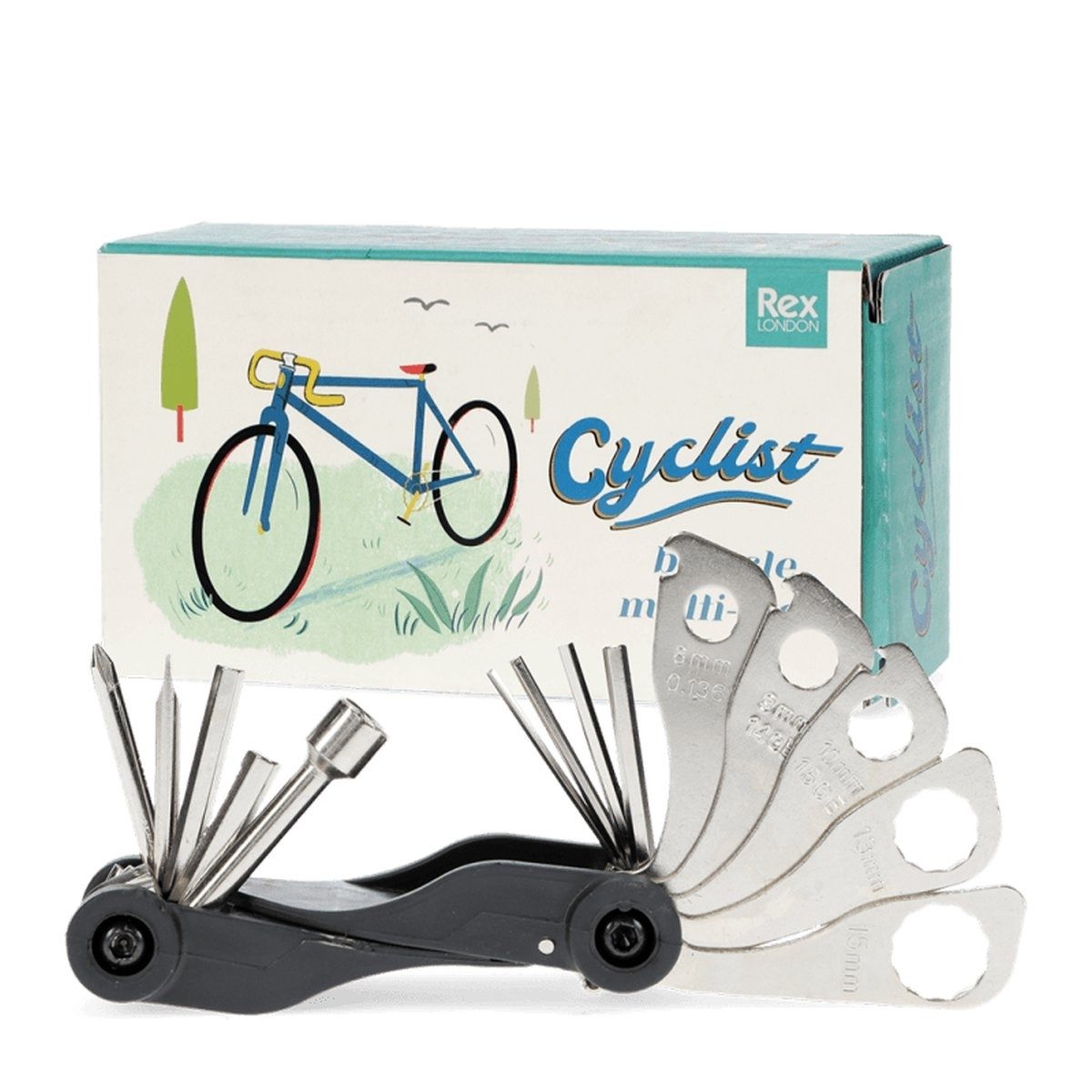 Rex London Fahrrad-Reparaturset Multitool Fahrrad „Radfahrer“ – 14-in-1 Werkzeugset