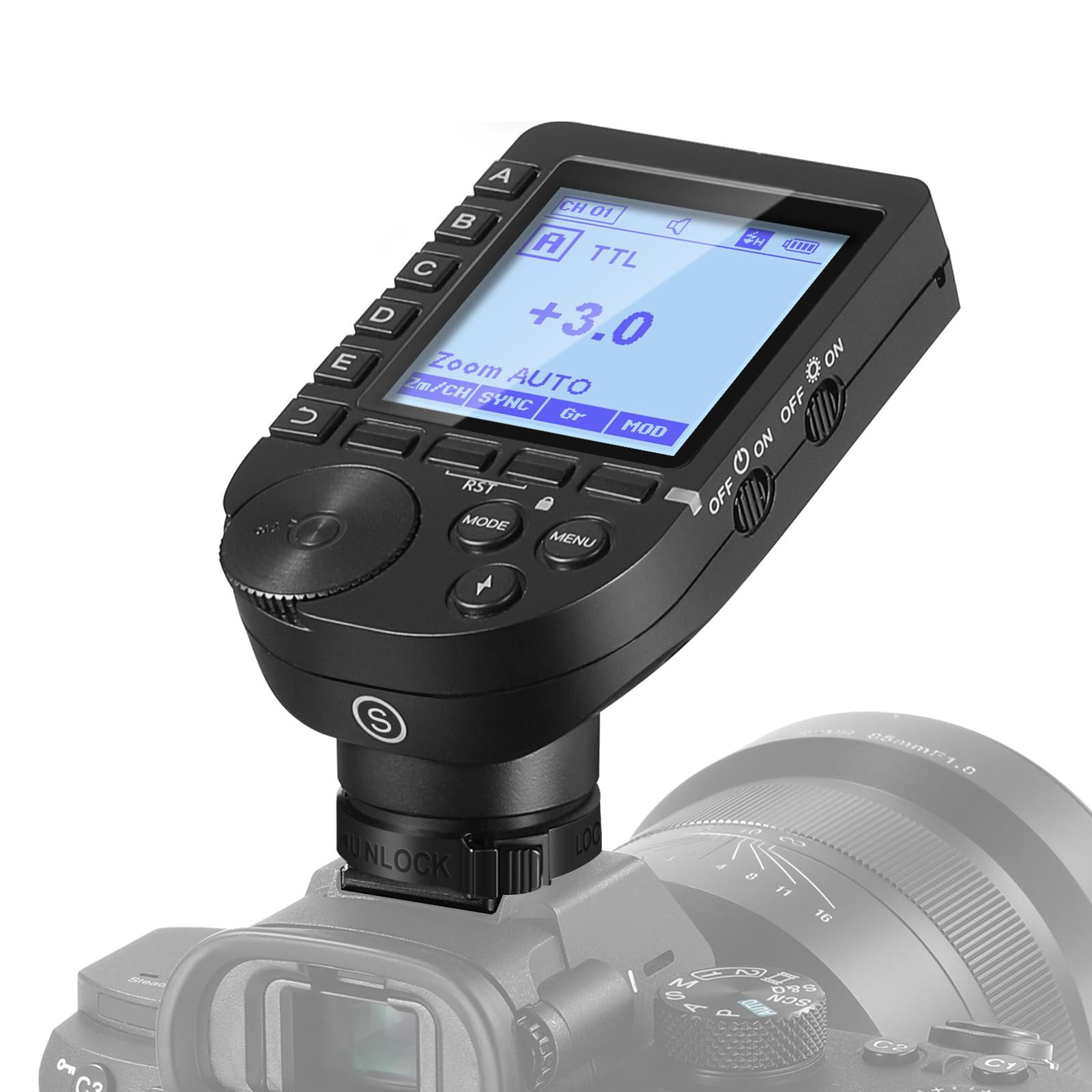 Neewer QPRO-S Blitzauslöser für Sony mit HSS & LCD Display Kabel-Fernauslöser, (Alles in Einem QPRO-S Auslöser)
