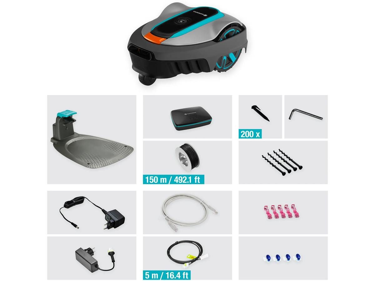 GARDENA smart SILENO city robotic lawnmower, for lawns up to 400 m² (including charging station), with AI technology