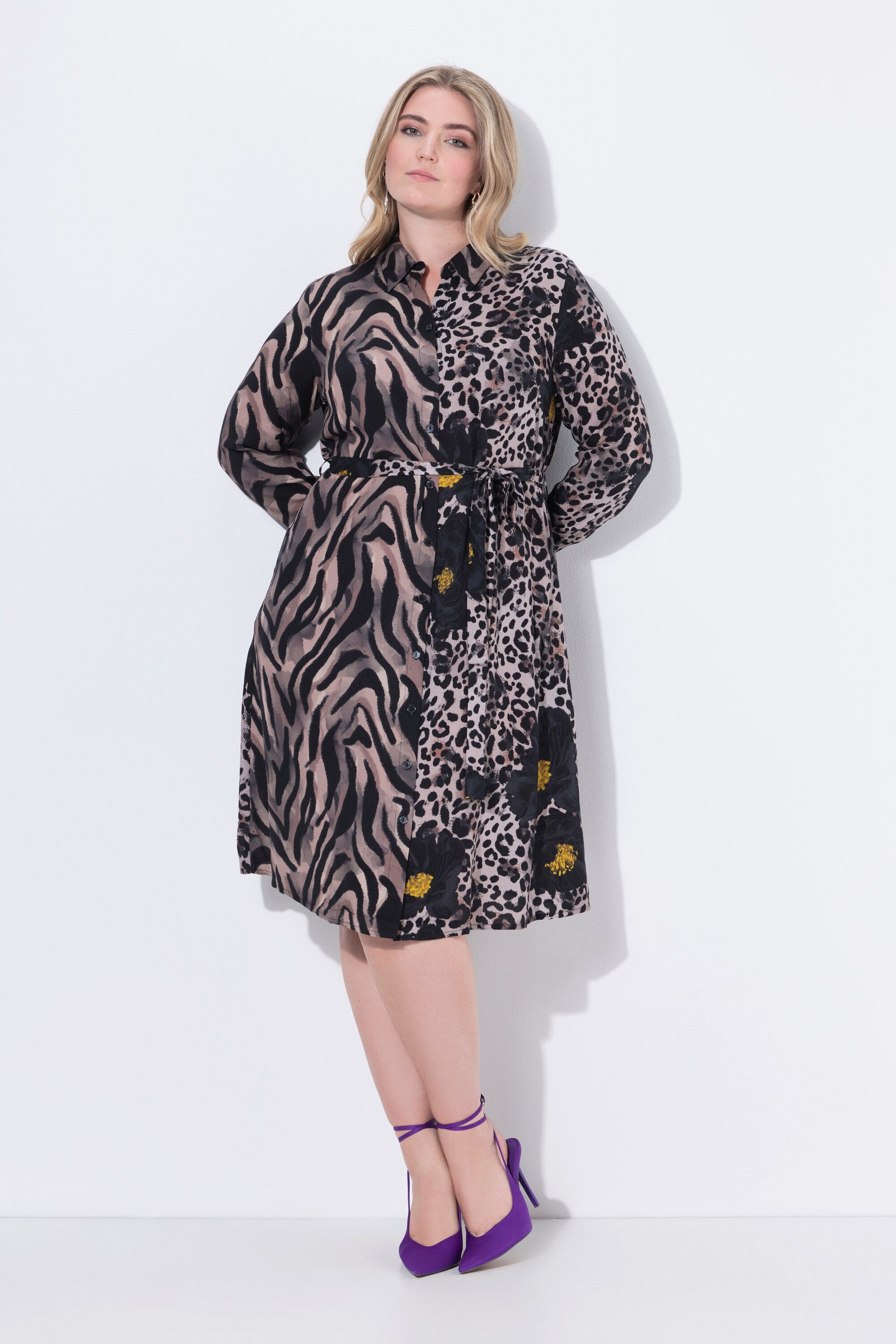 MIAMODA Hemdblusenkleid Blusenkleid A-Linie Animal-Patchprint günstig online kaufen