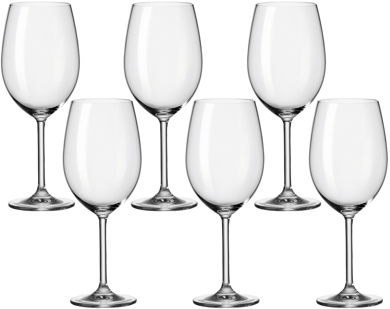 LEONARDO Rotweinglas DAILY, 6-tlg., Kristallglas, (Bordeaux) 640 ml, 6-teilig