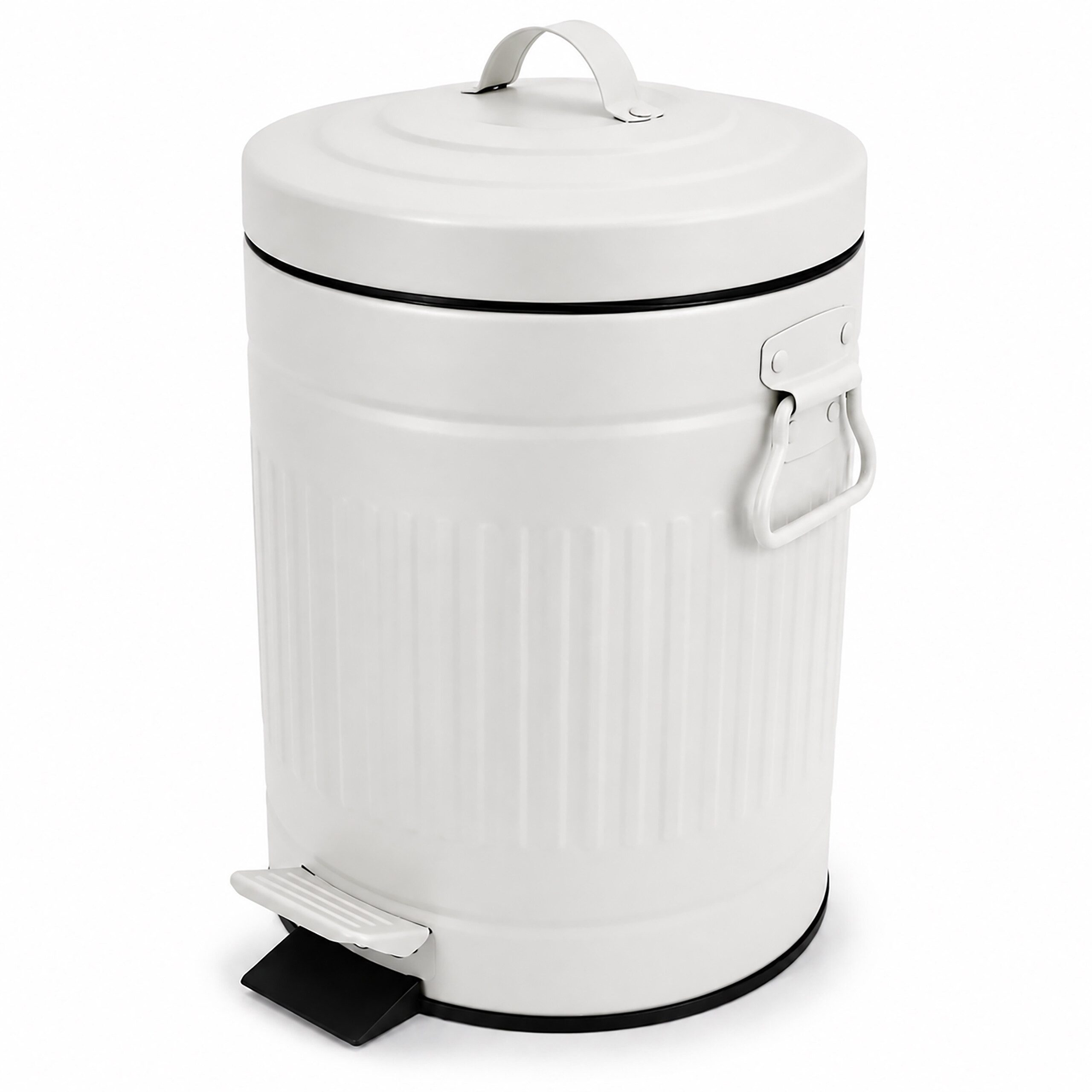 relaxdays Kosmetikeimer Retro Kosmetikeimer 5 Liter, weiß