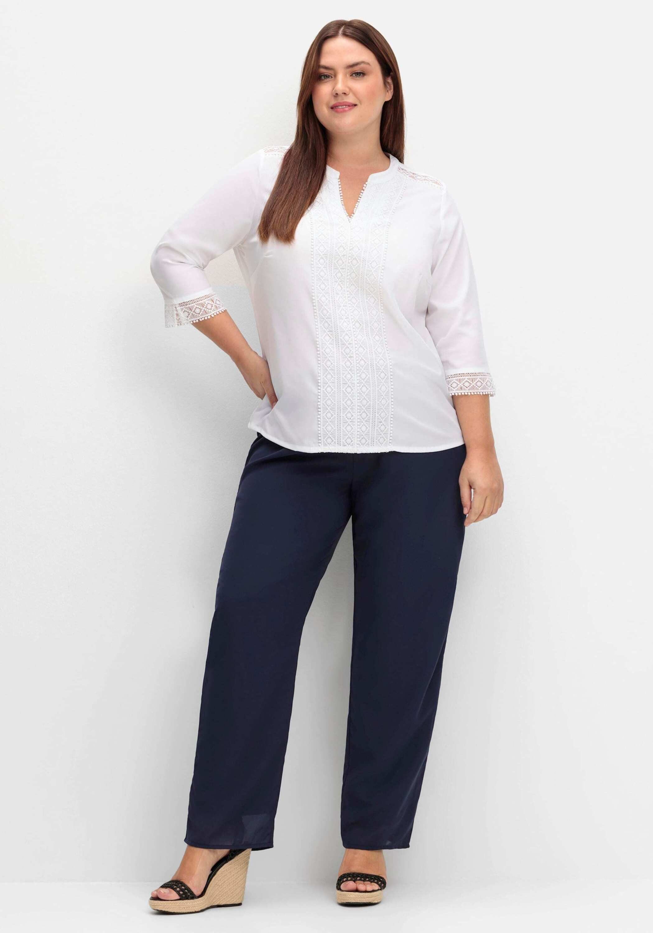 Sieh an! Klassische Bluse Schlupfbluse 3/4-Arm