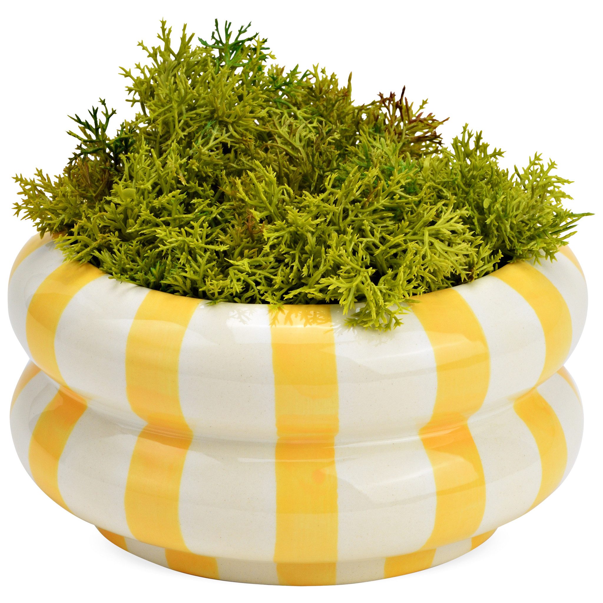 matches21 HOME & HOBBY Dekoschale Dekoschale bunt gestreift, gelb weiß in Ø günstig online kaufen