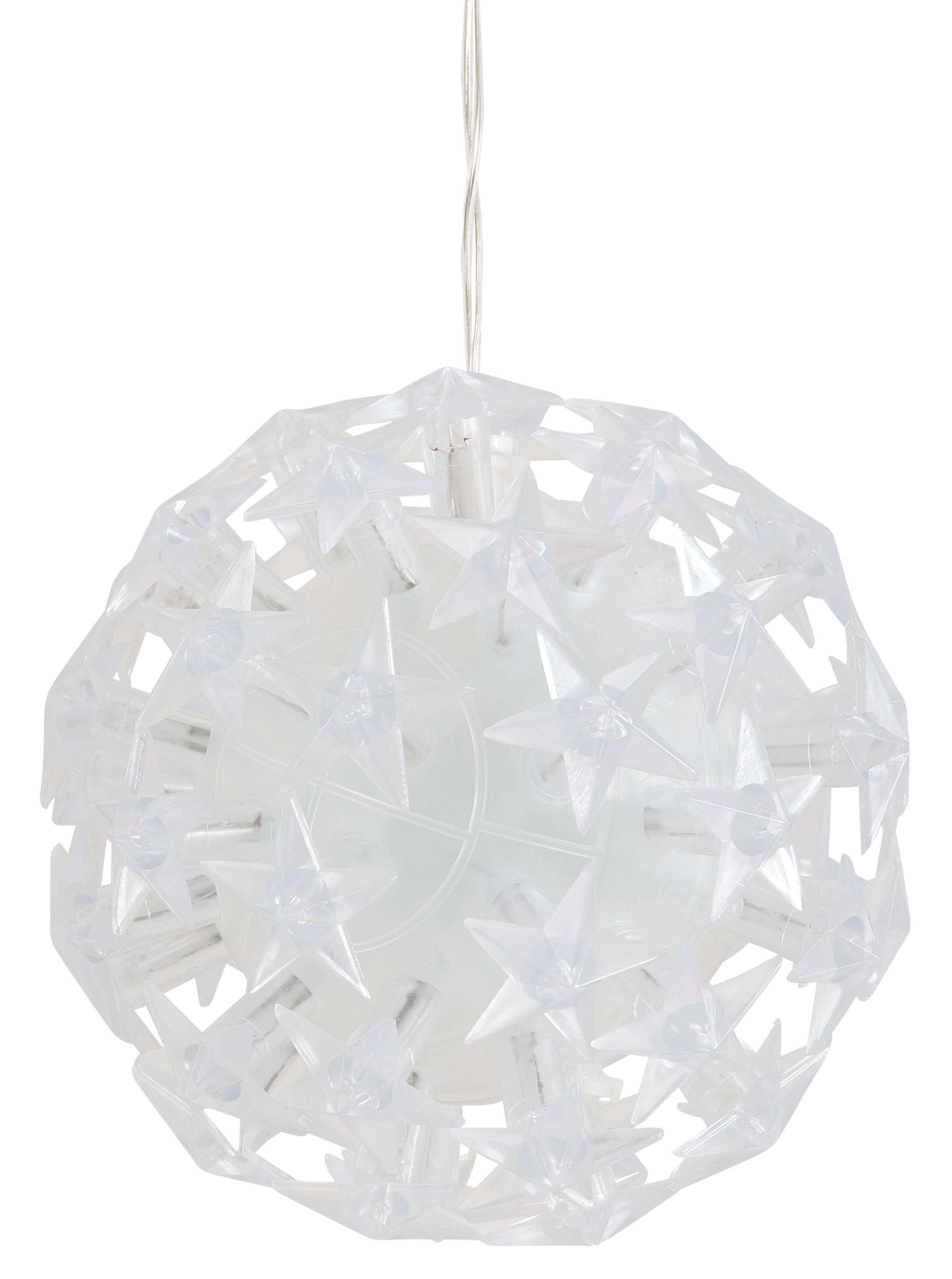 AM Design LED Dekolicht, LED Warmweiß, mit Weihnachtsdeko integriert, aussen Sternen, LED Kugel fest
