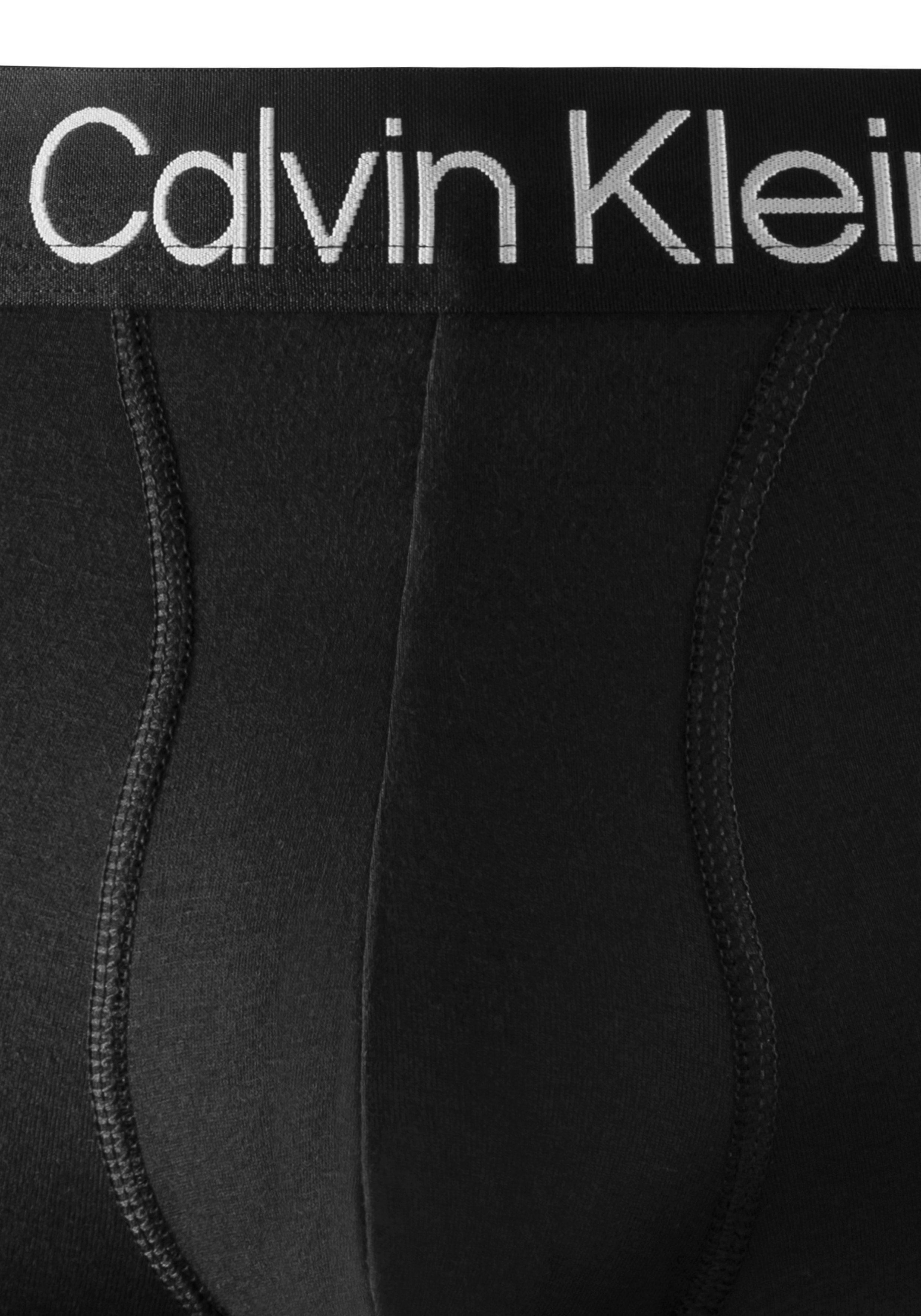 dem Calvin grau, Trunk schwarz, Klein 3-St) mit weiß Bund Underwear auf (Packung, Logoschriftzug