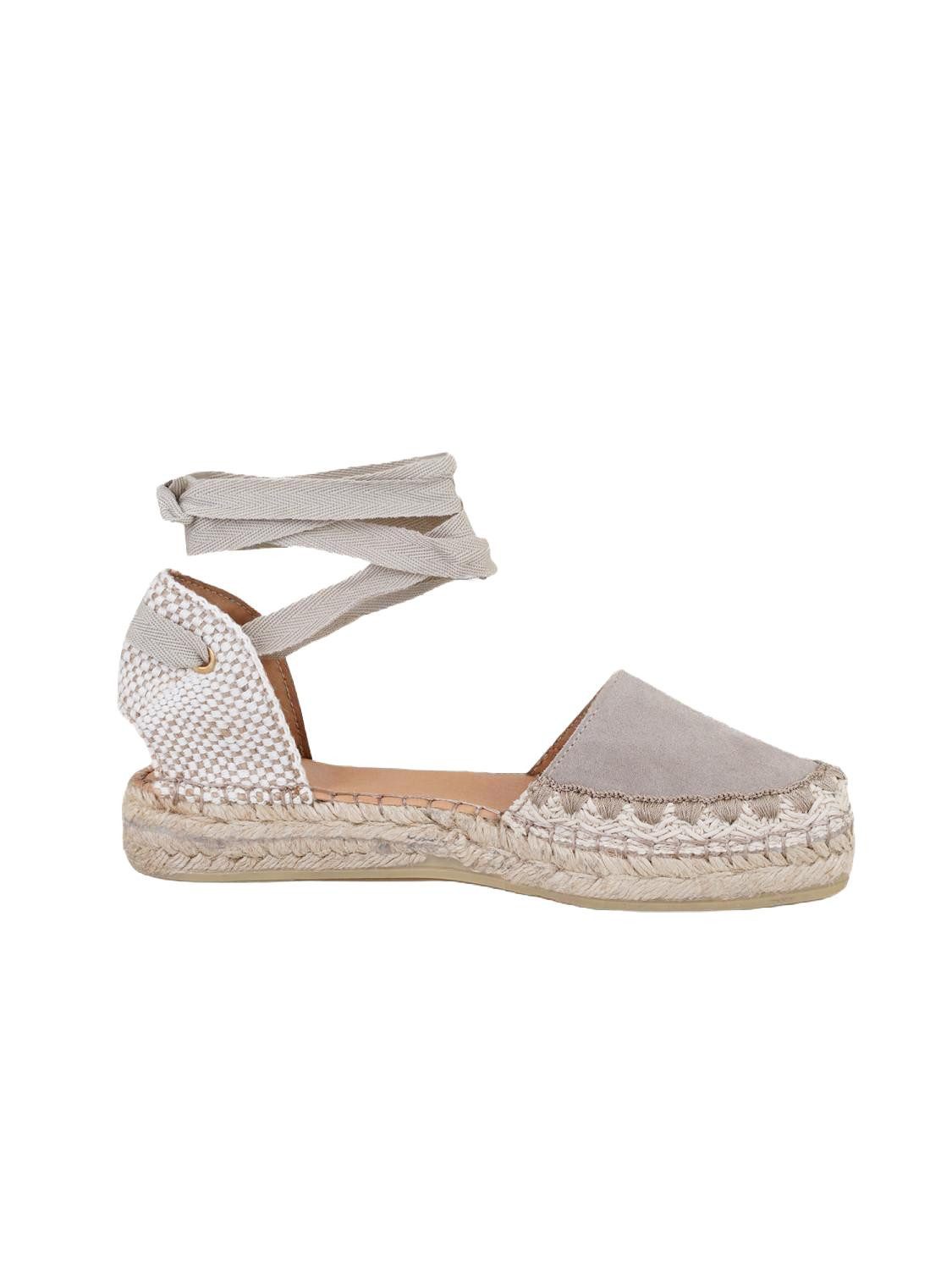 Desa Damen-Espadrilles aus Leder – Flacher Absatz, Synthetiksohle, atmungs Slipper