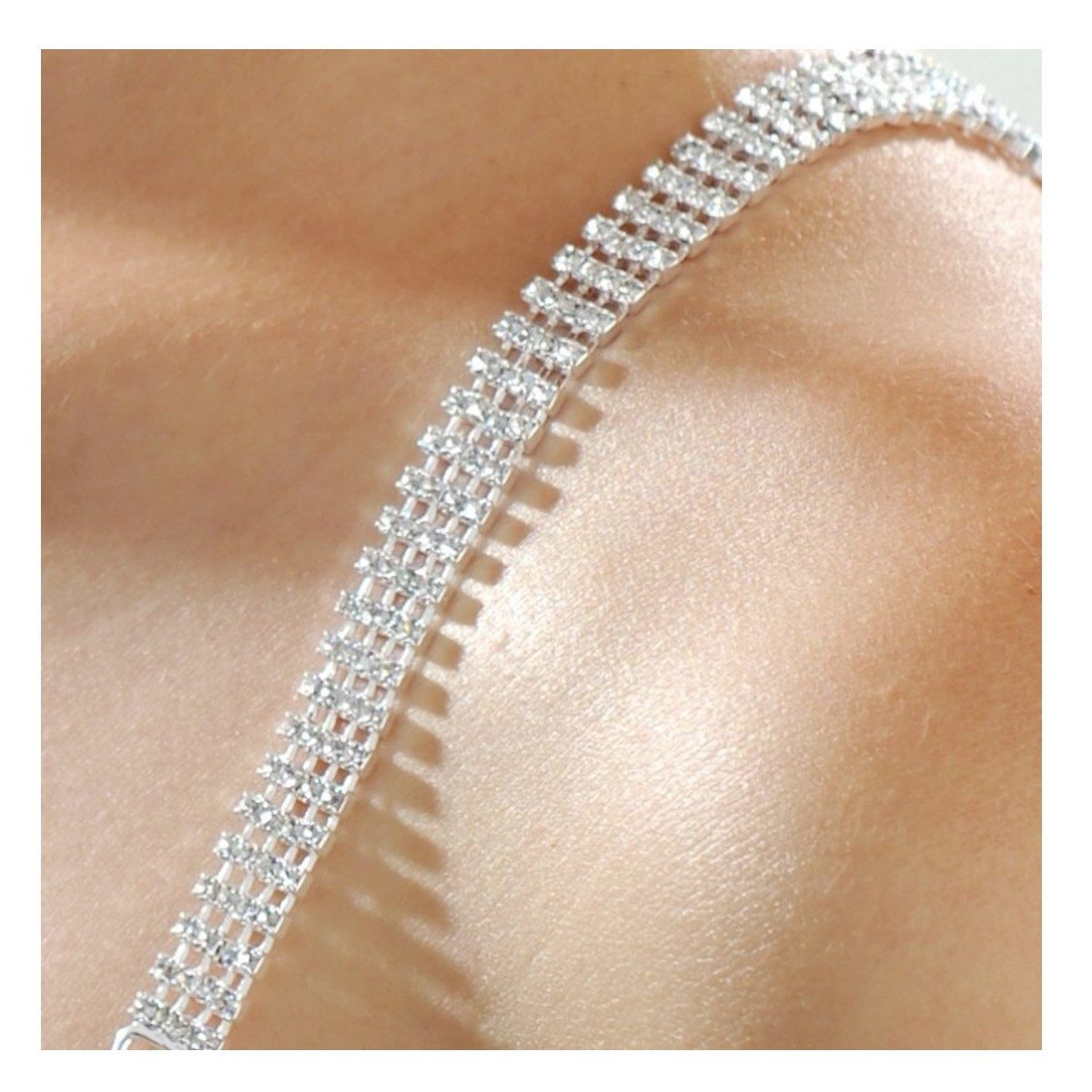 Einkaufszauber BH-Träger Schmuck BH-Träger Strass Vierreihig (1 Paar), Strass