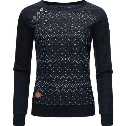 Ragwear Sweater Daria Jacquard Intl. stylisches Damen Sweatshirt Longleeve mit Streifen