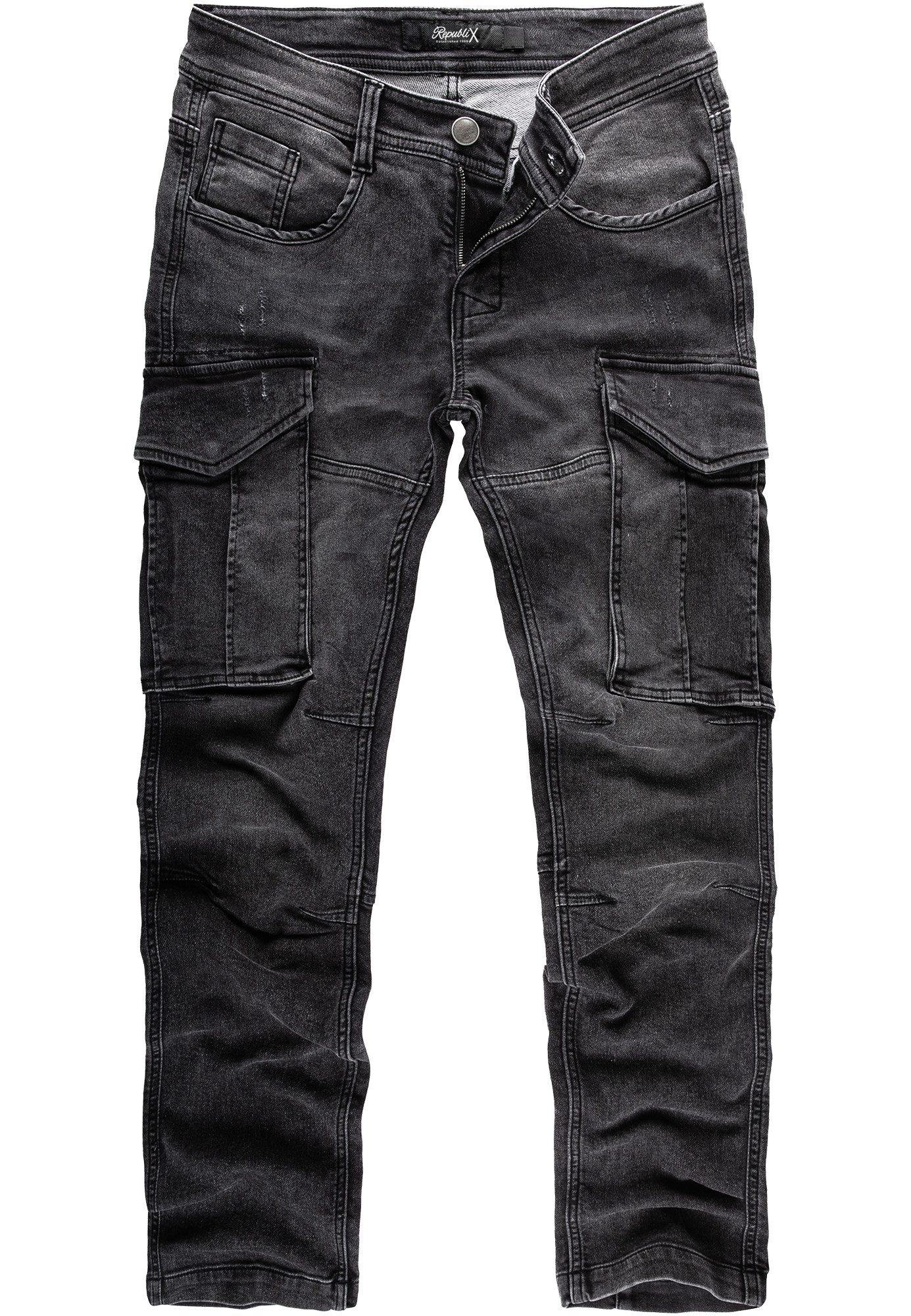 REPUBLIX Cargohose DAWSON Herren Sweathose in Stretch Denim Jeans günstig online kaufen