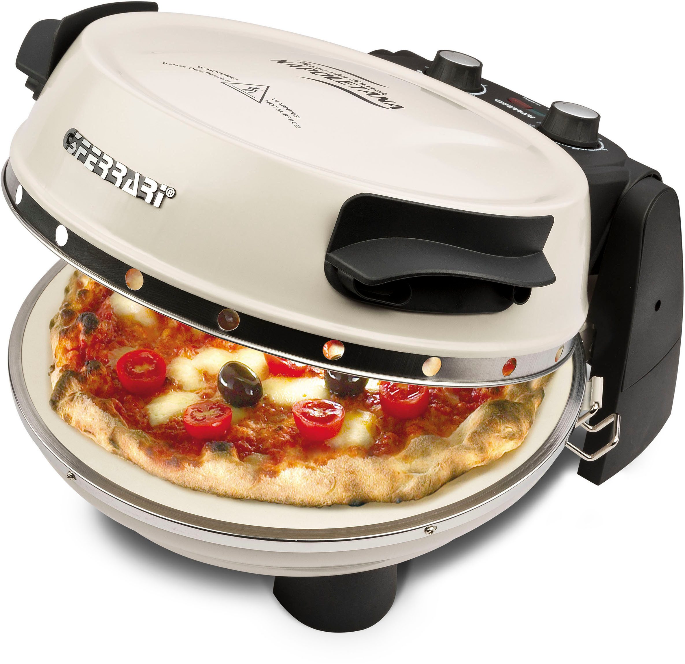 G3Ferrari Pizzaofen G1003217 Napoletana mit 2. Stein im Deckel, Pizzaschaufel + Rezeptheft