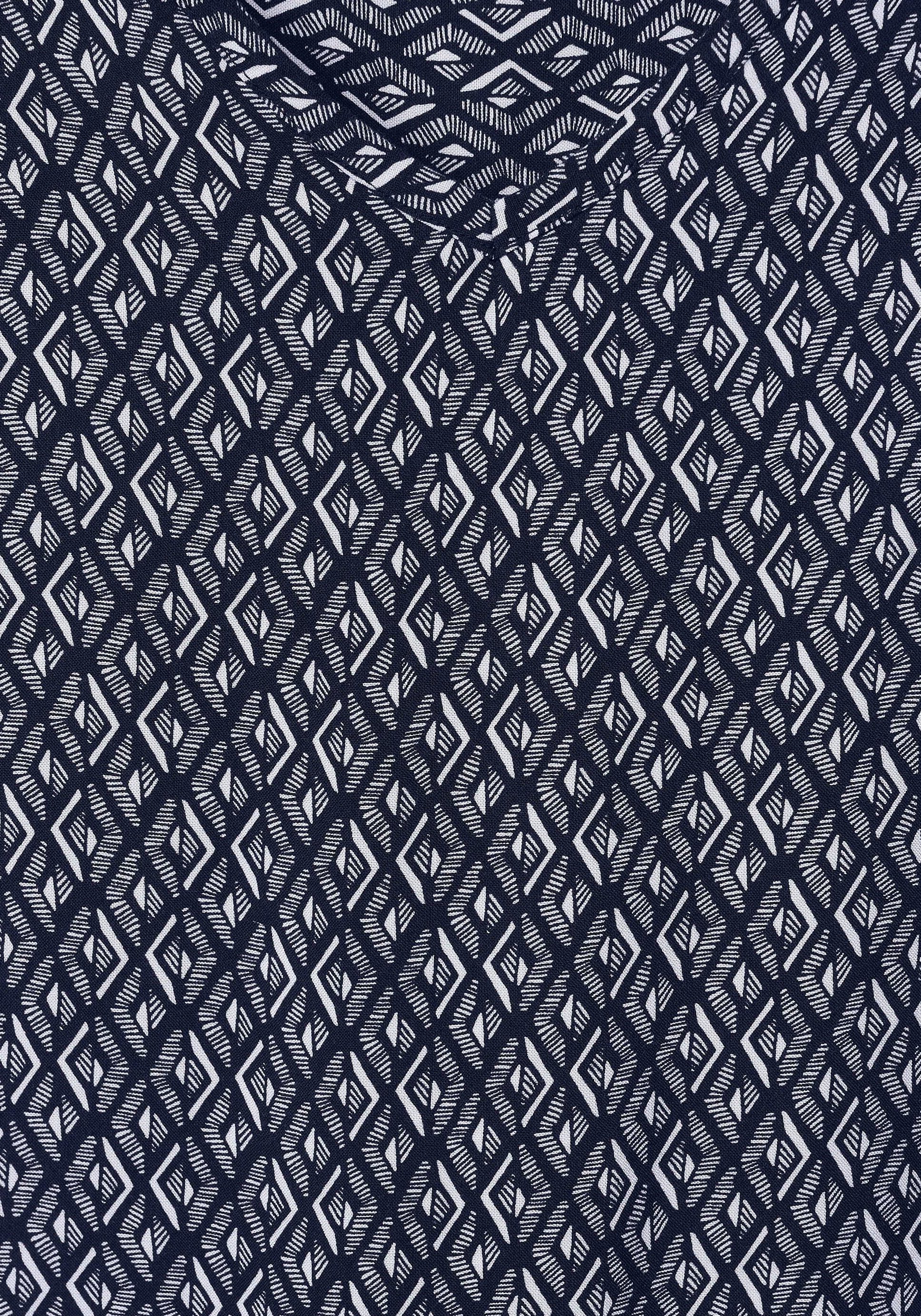 dunkelblau Cecil mit Shirtbluse Minimalprint
