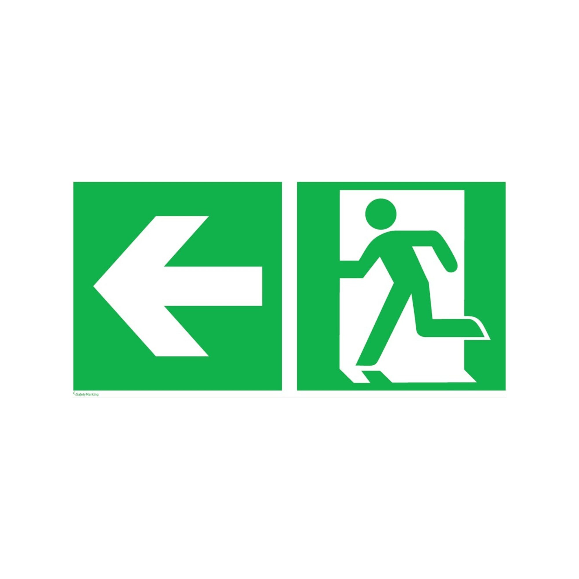 wolk SafetyMarking Fluchtwegschild Alu B400xH200 mm Notausgang links mit Pf