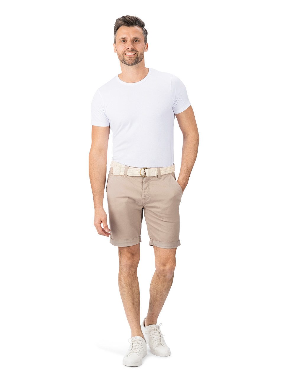 DENIMFY Chino Shorts Herren mit Gürtel Regular Fit DFLio günstig online kaufen