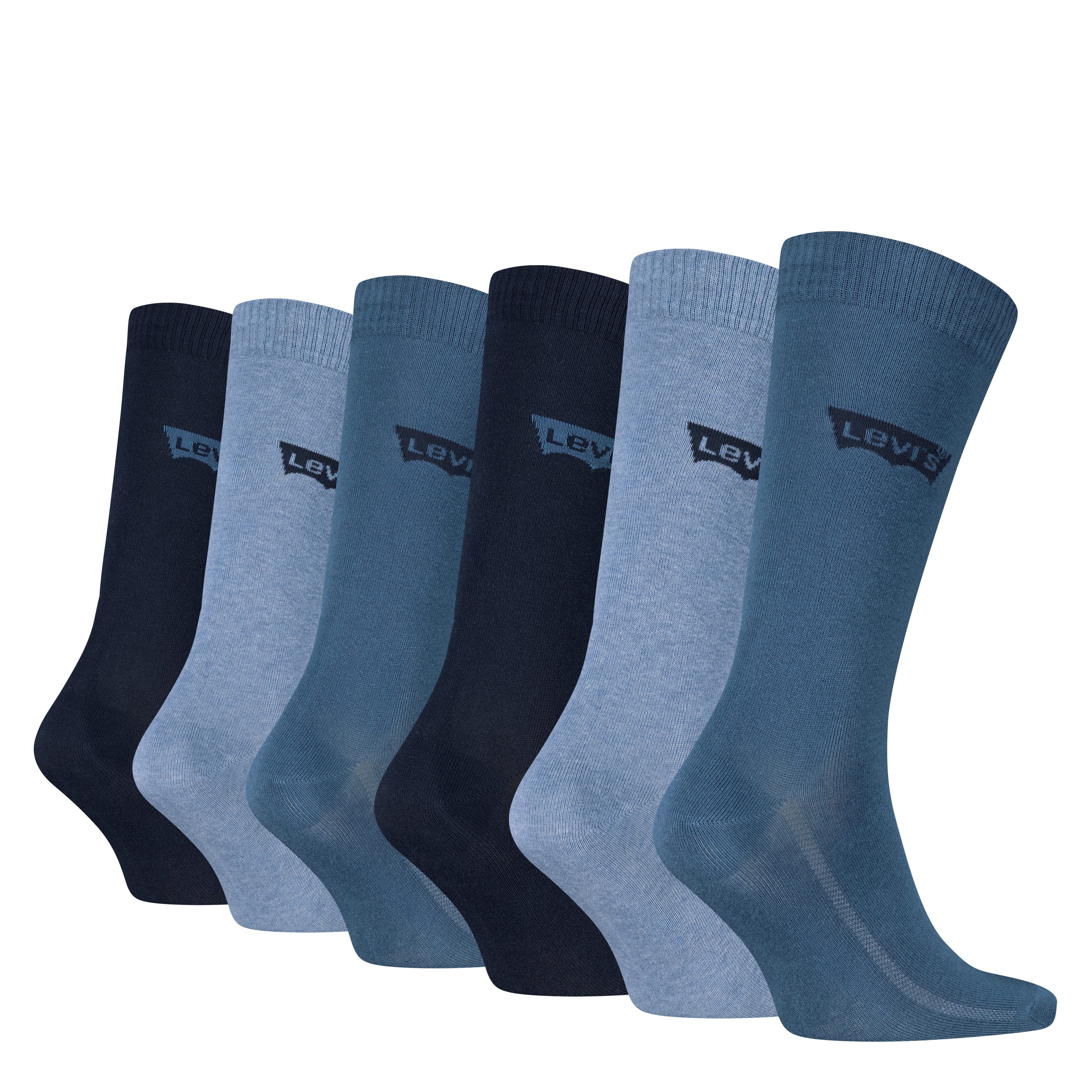 Levi's® Socken LEVIS REGULAR CUT BATWING LOGO 6P RECYCLED CO ECOM (Packung, 6-Paar, 6 Paar) mit breitem Logobund