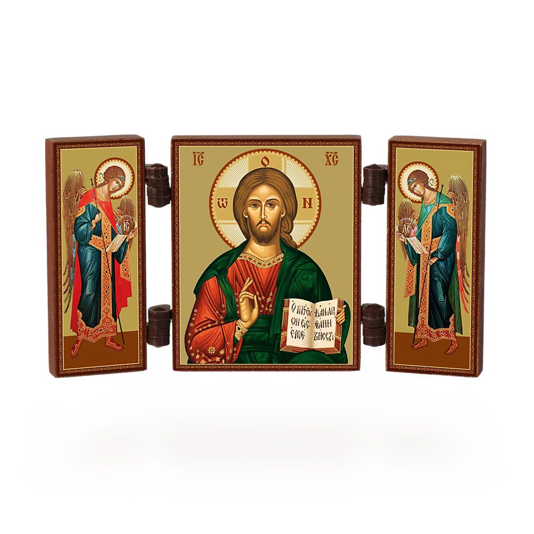NKlaus Bild Ikone - Jesus Christus - christliche reise Altar Holz Triptycho günstig online kaufen