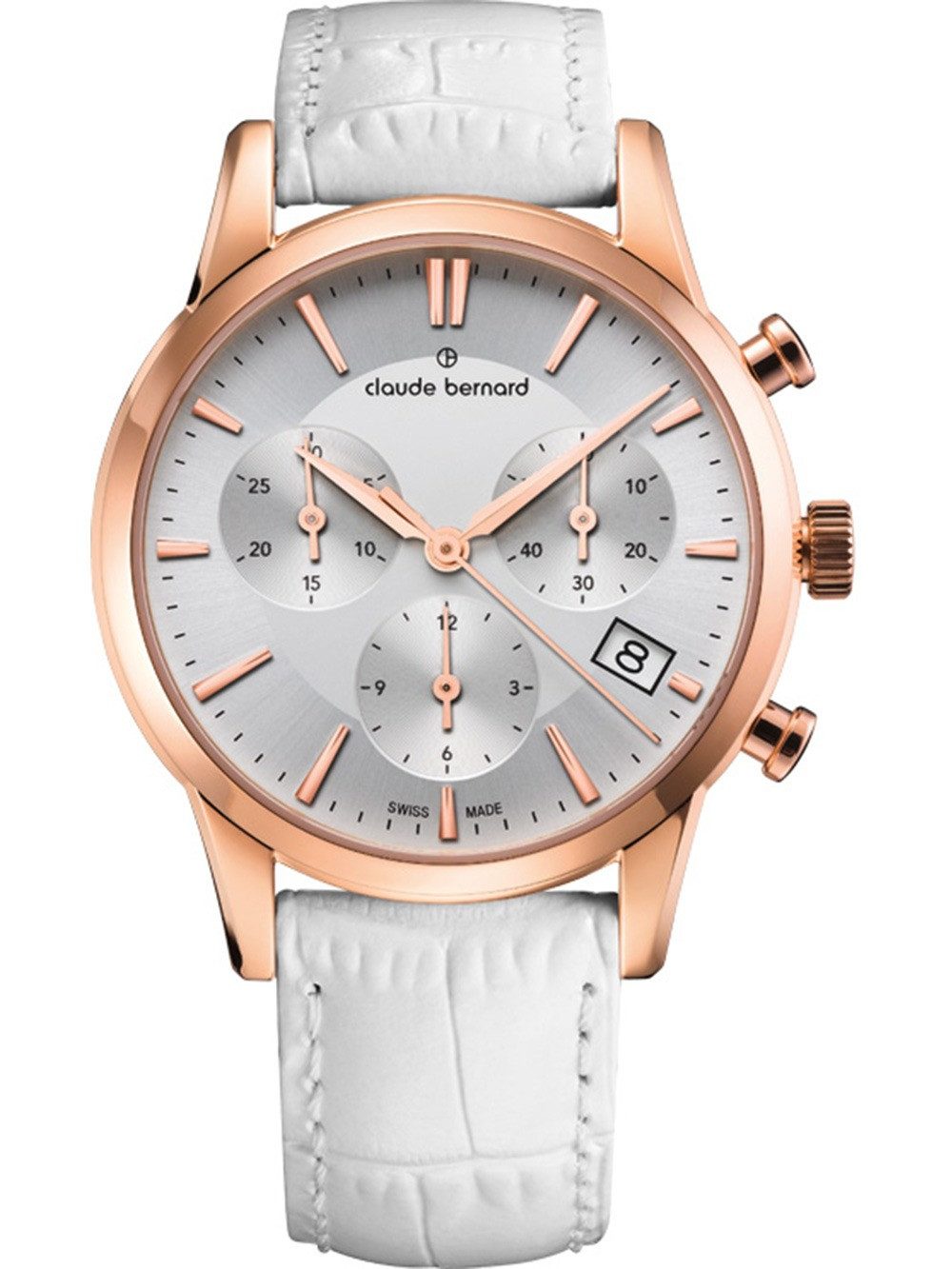 CLAUDE BERNARD Quarzuhr Claude Bernard 10231-37R-AIR Damenuhr Classic Chronograph 35mm 5ATM Claude Bernard 10231-37R-AIR Damenuhr Classic Chronograph 35mm 5ATM