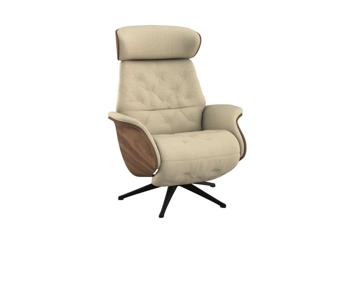 FLEXLUX Relaxsessel Volden elektrischer Funktionsessel, Розмір M, Rücken & Fußteil elektrisch, Akku, Arml. Walnuss, Fuß schwarz