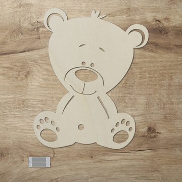 Namofactur LED Nachtlicht Teddy Bär - Schlaflicht mit Bären Motiv für Kleinkinder, Ohne Zugschalter/Stern, LED fest integriert, Warmweiß, Wanddekoobjekt Kinderzimmer Leuchte batteriebetrieben